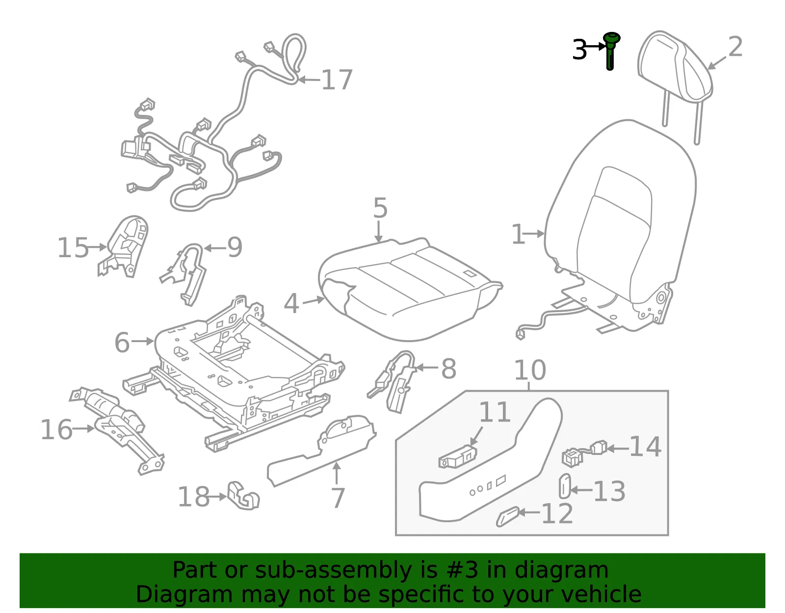 Headrest Guide - Nissan (87602-6CA0B) - view 2