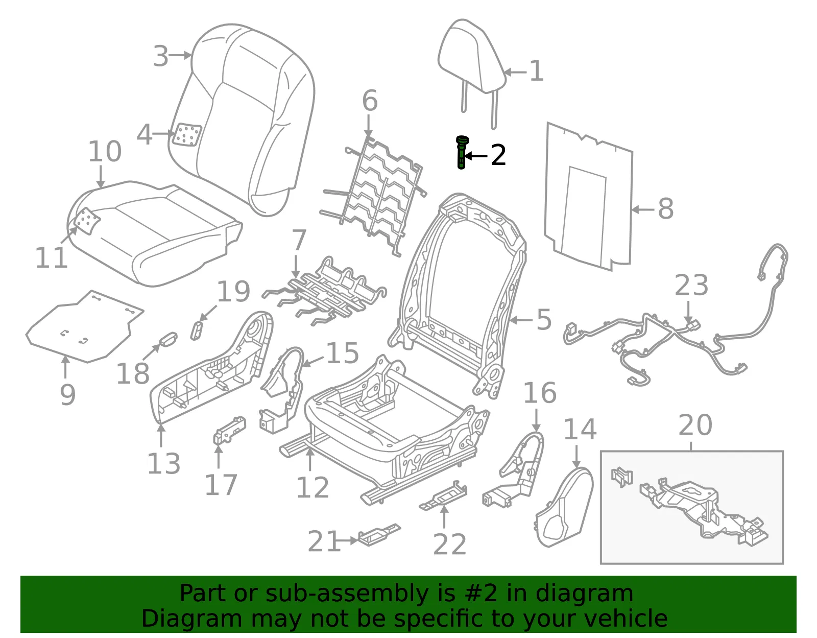 Headrest Guide - Nissan (87602-6CT0B) - view 2