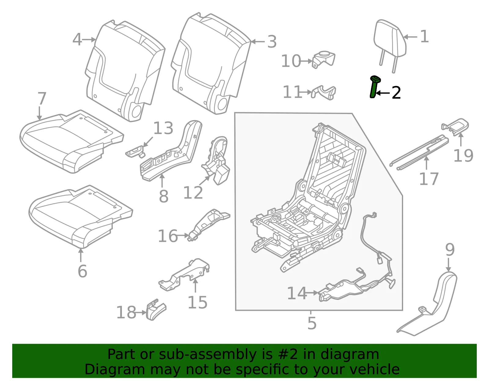 Headrest Guide - Nissan (87602-6JX0B) - view 2