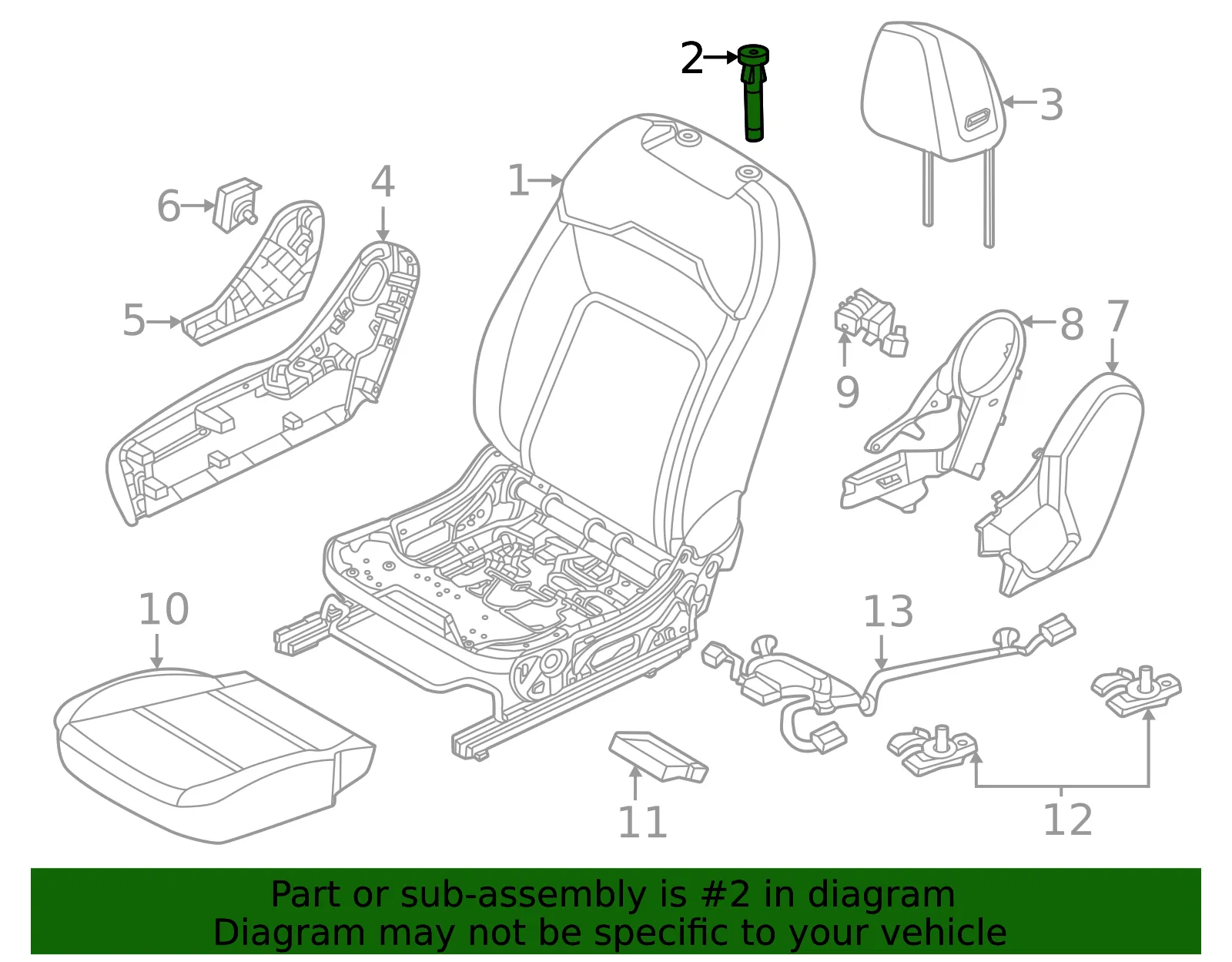 Headrest Guide - Nissan (87602-7LF0A) - view 2