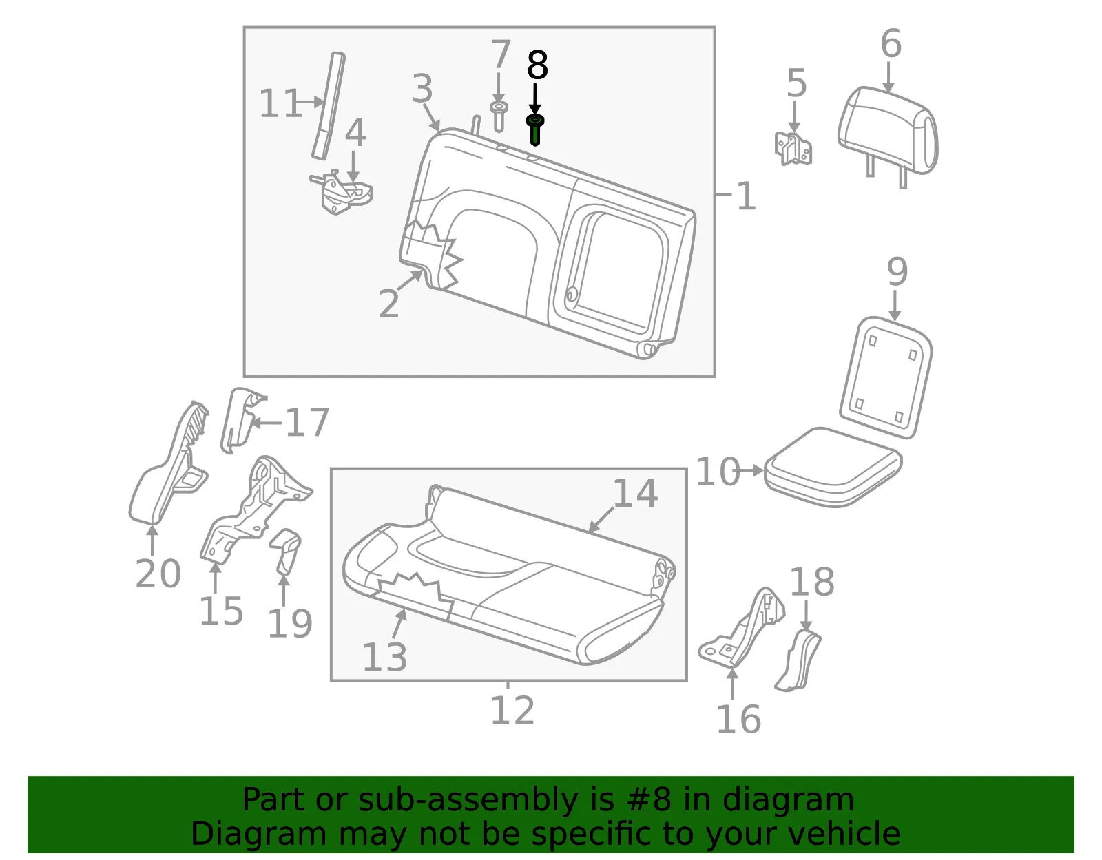 Headrest Guide - Nissan (87602-ZZ00D) - view 2
