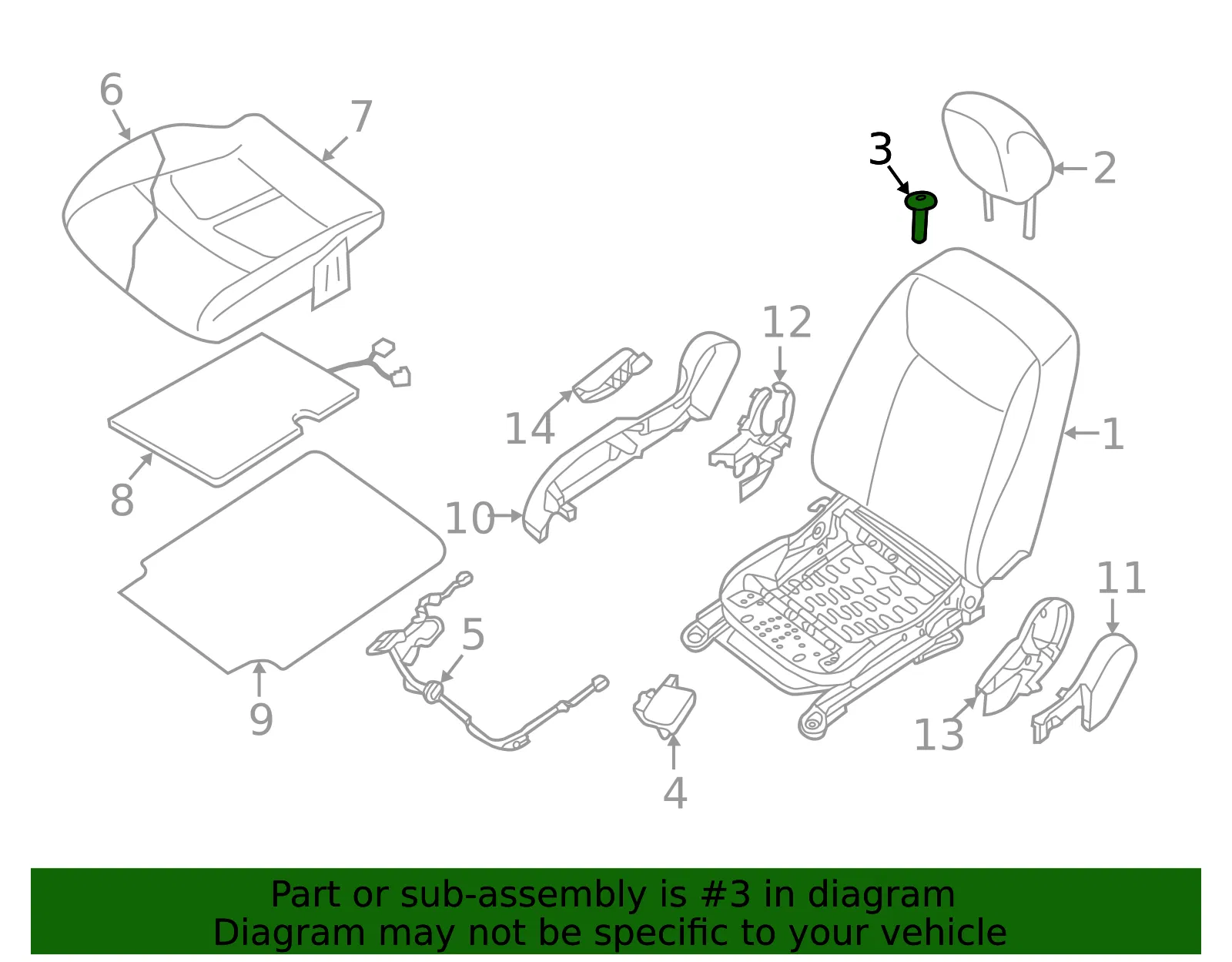 Headrest Guide - Nissan (87603-3NK0A) - view 2
