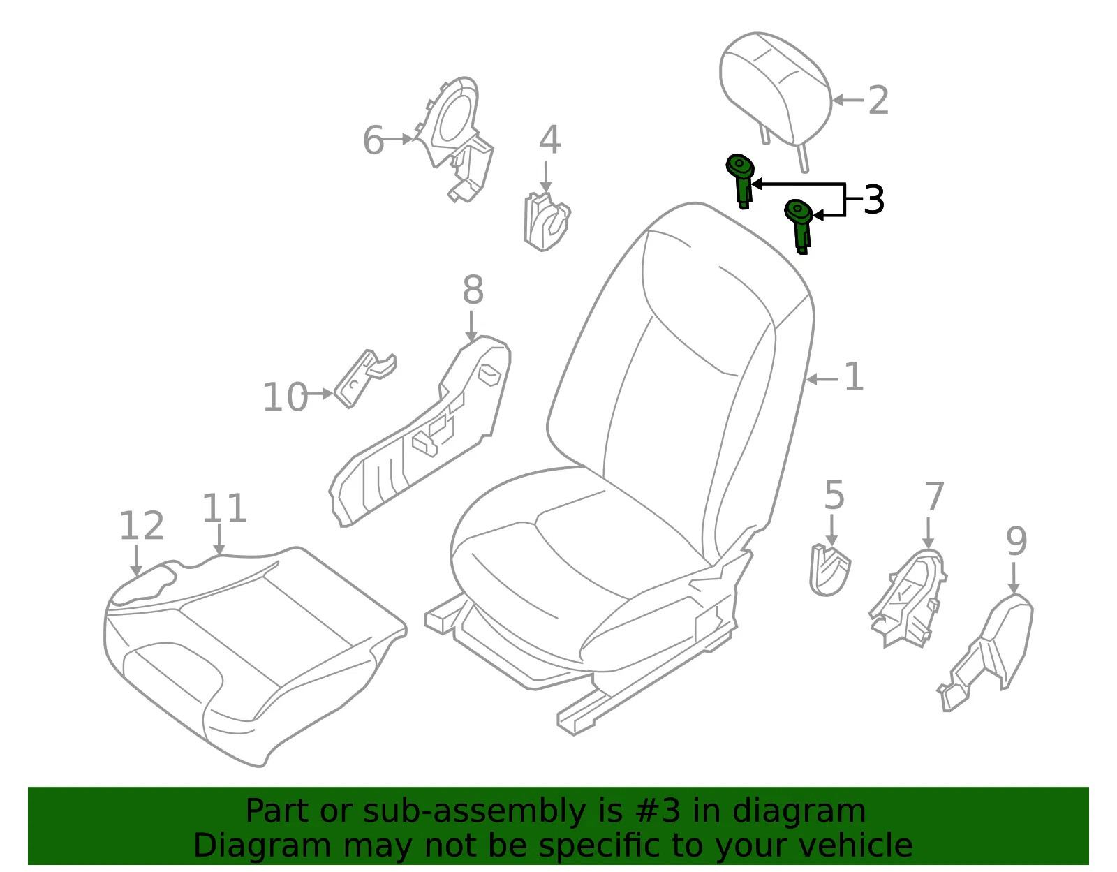 Headrest Guide - Nissan (87603-3SA0B) - view 2
