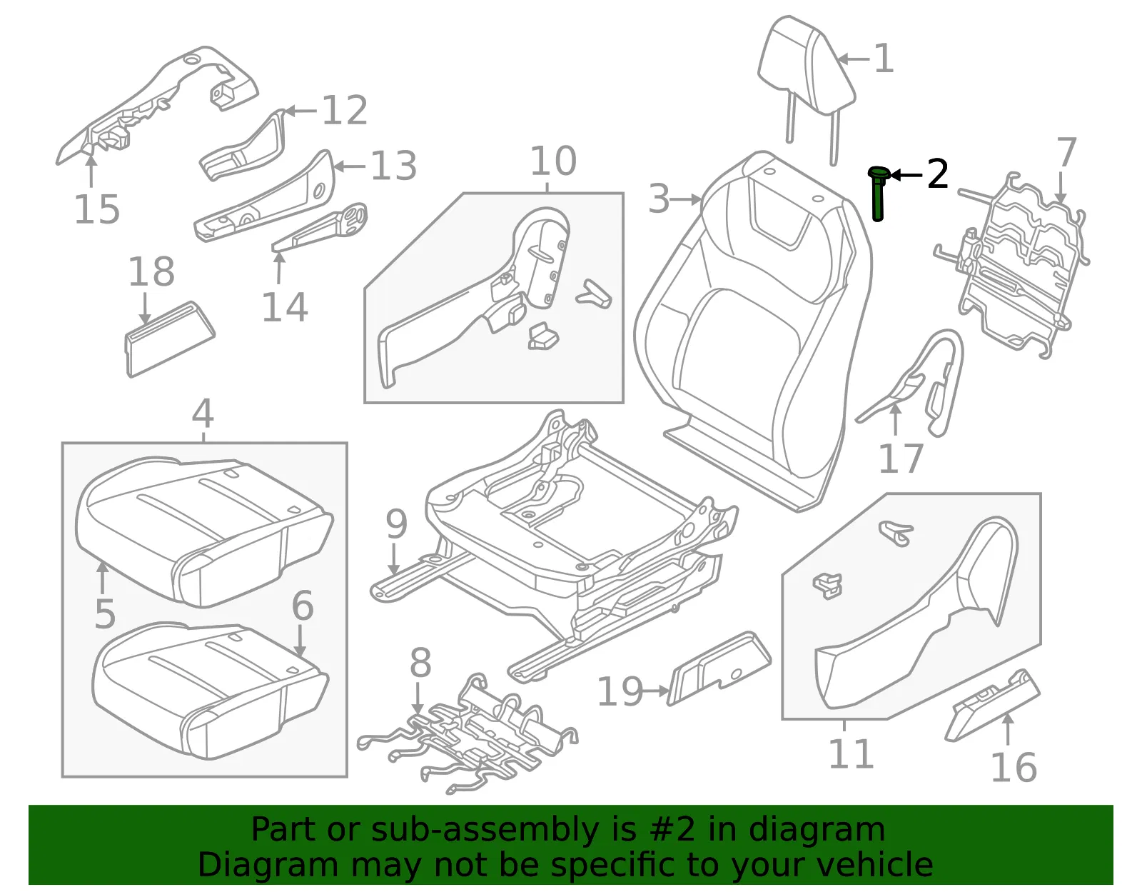 Headrest Guide - Nissan (87603-5MP1A) - view 2