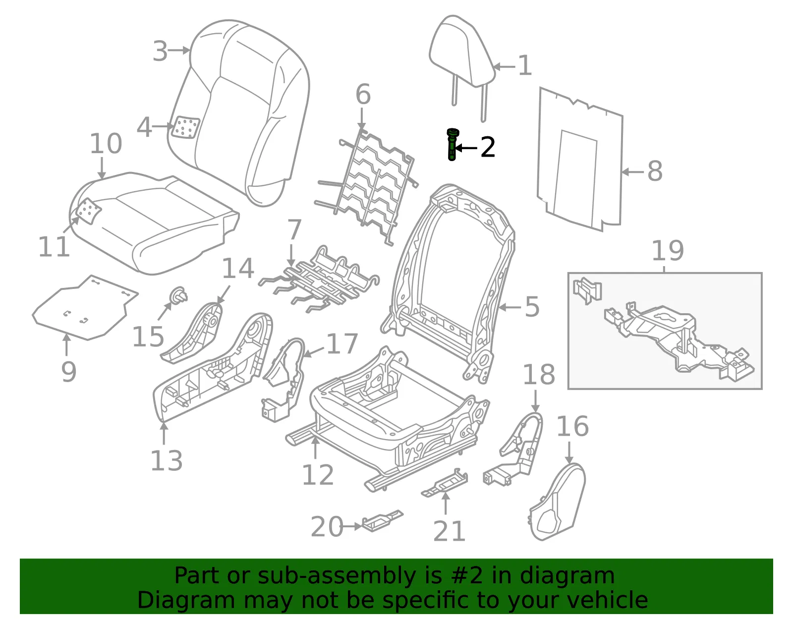 Headrest Guide - Nissan (87603-6CT0B) - view 2