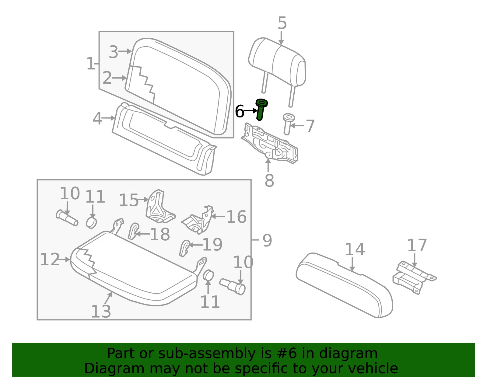 Headrest Guide - Nissan (87603-EA601) - view 2