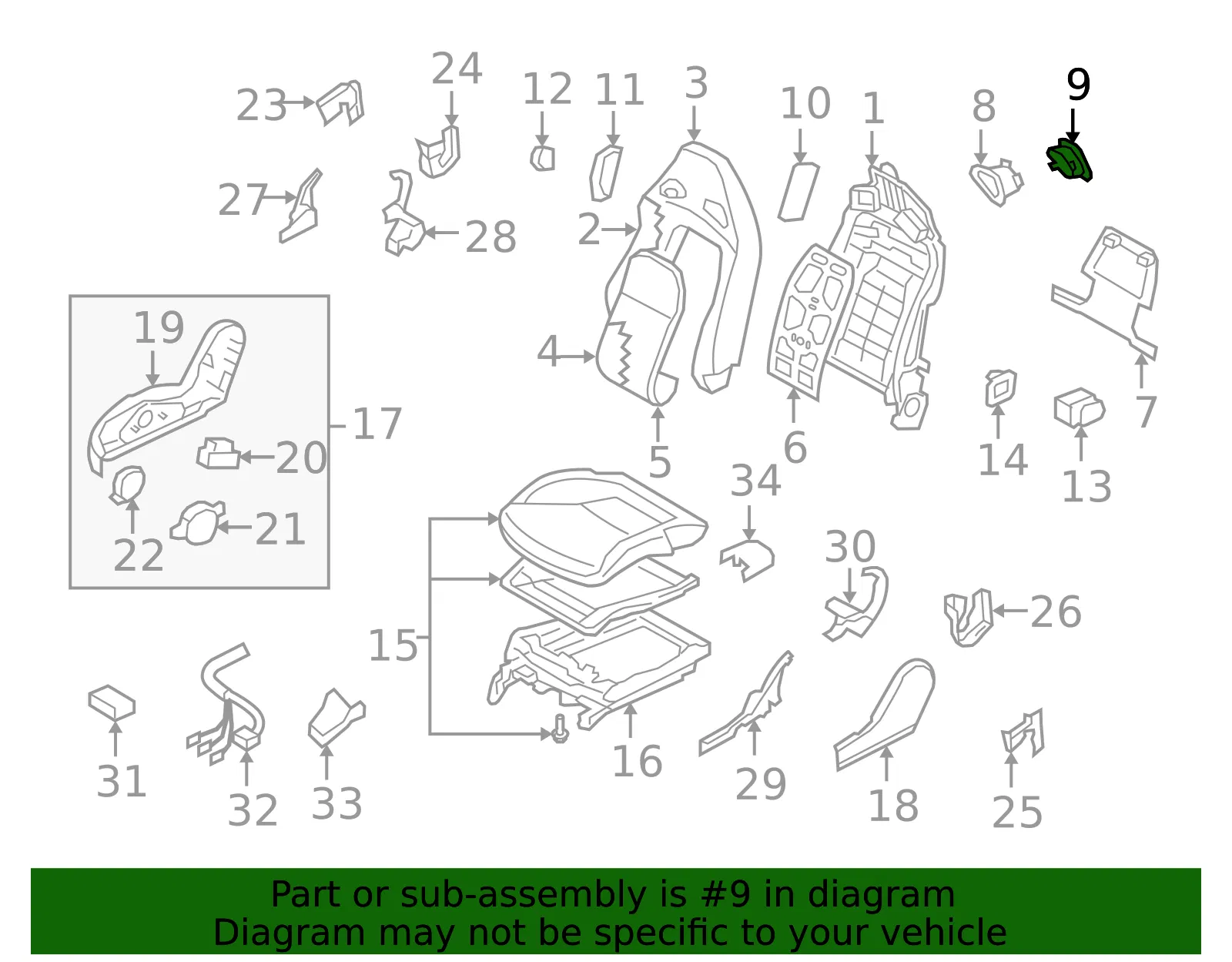 Seat Back Panel - Nissan (87606-38B0B) - view 2