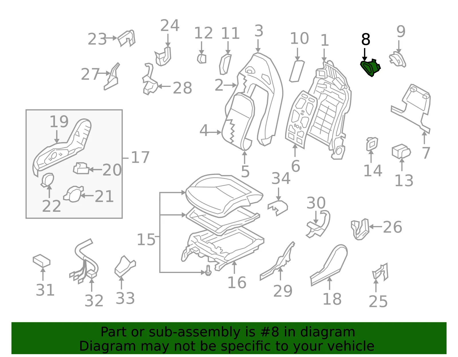 Seat Back Panel - Nissan (87606-63B6A) - view 2
