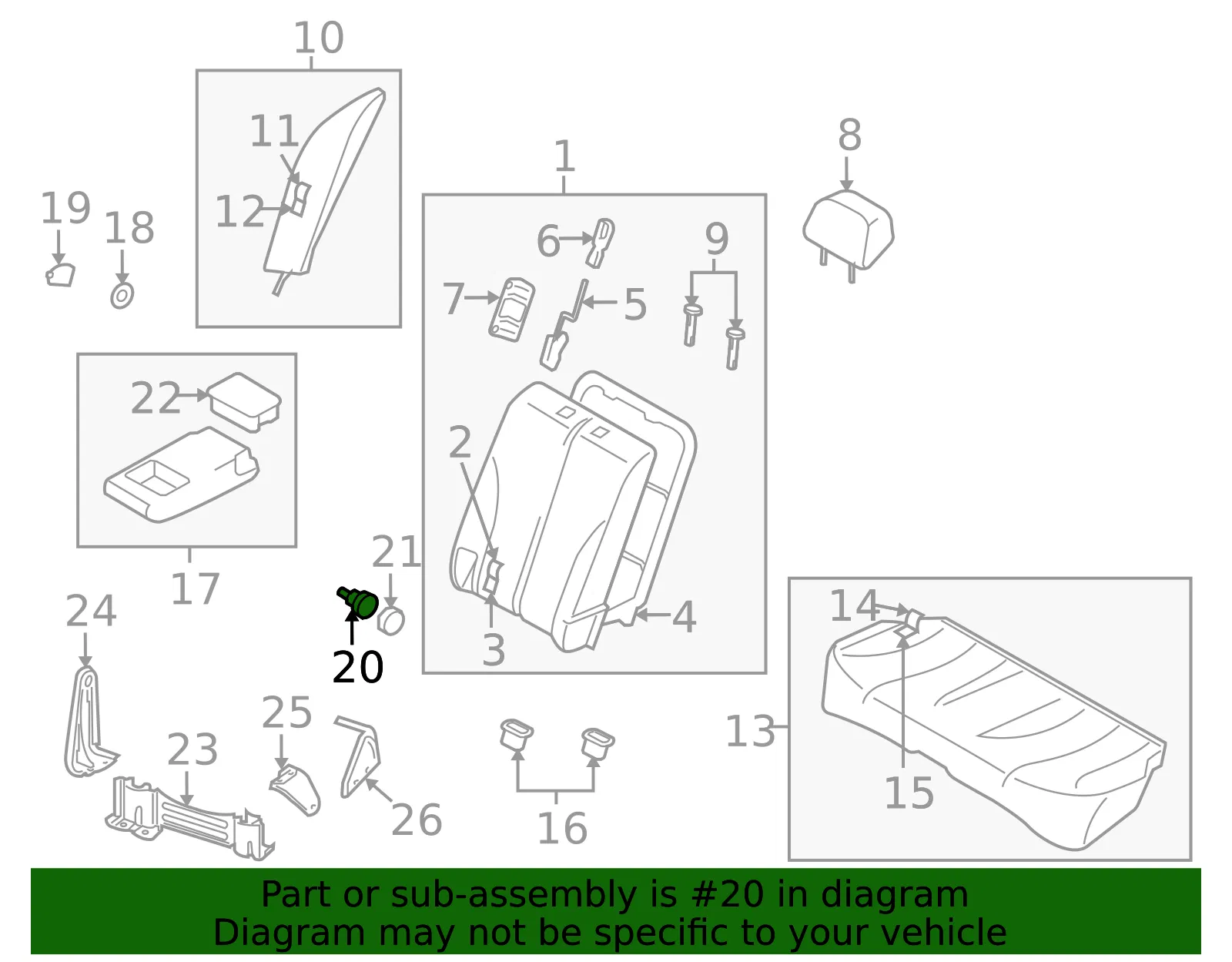Armrest Assembly Bolt - Nissan (87615-EL05A) - view 2