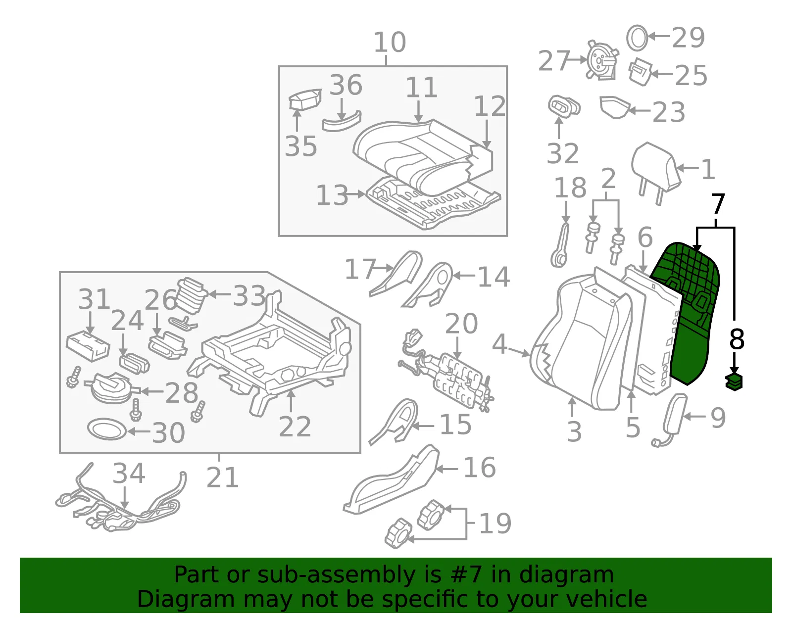 Seat Back Panel - Nissan (87640-1EJ2A) - view 2