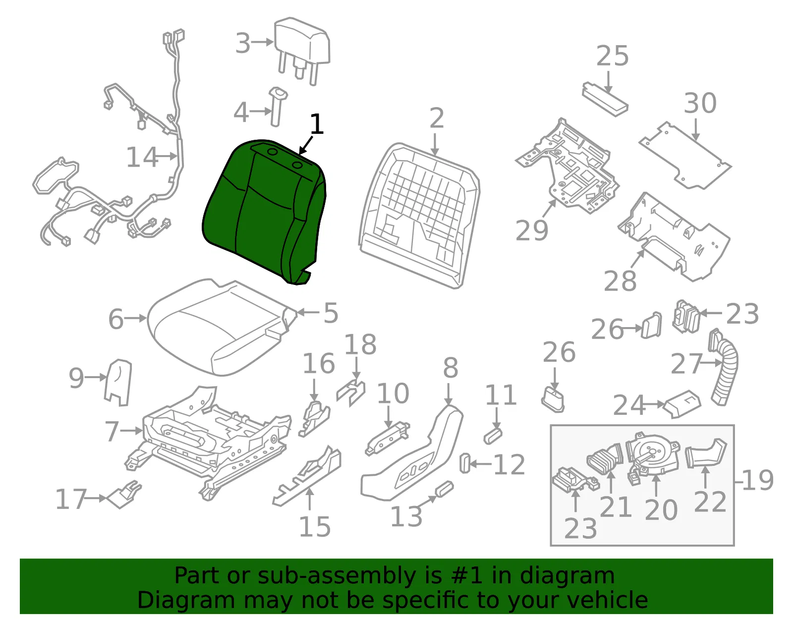 Seat Back Assembly - Nissan (87650-9UE2A) - view 2
