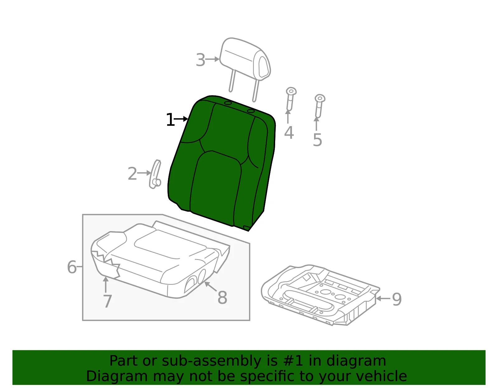 Seat Back Assembly - Nissan (87650-EA720) - view 2