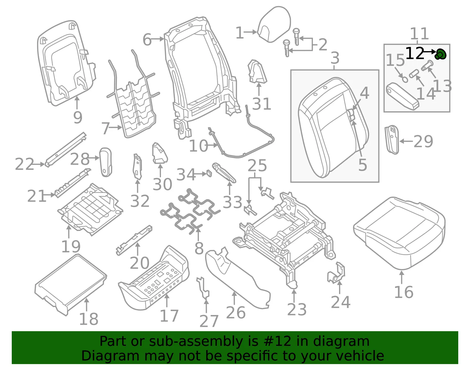 Armrest Cap - Nissan (87707-1PA0A) - view 2