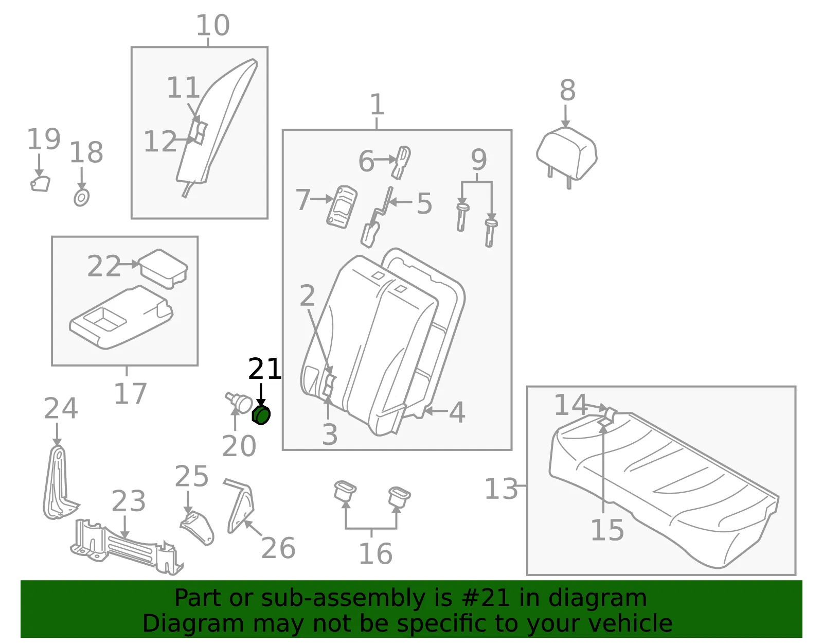 Armrest Assembly Cap - Nissan (87872-EL05A) - view 2