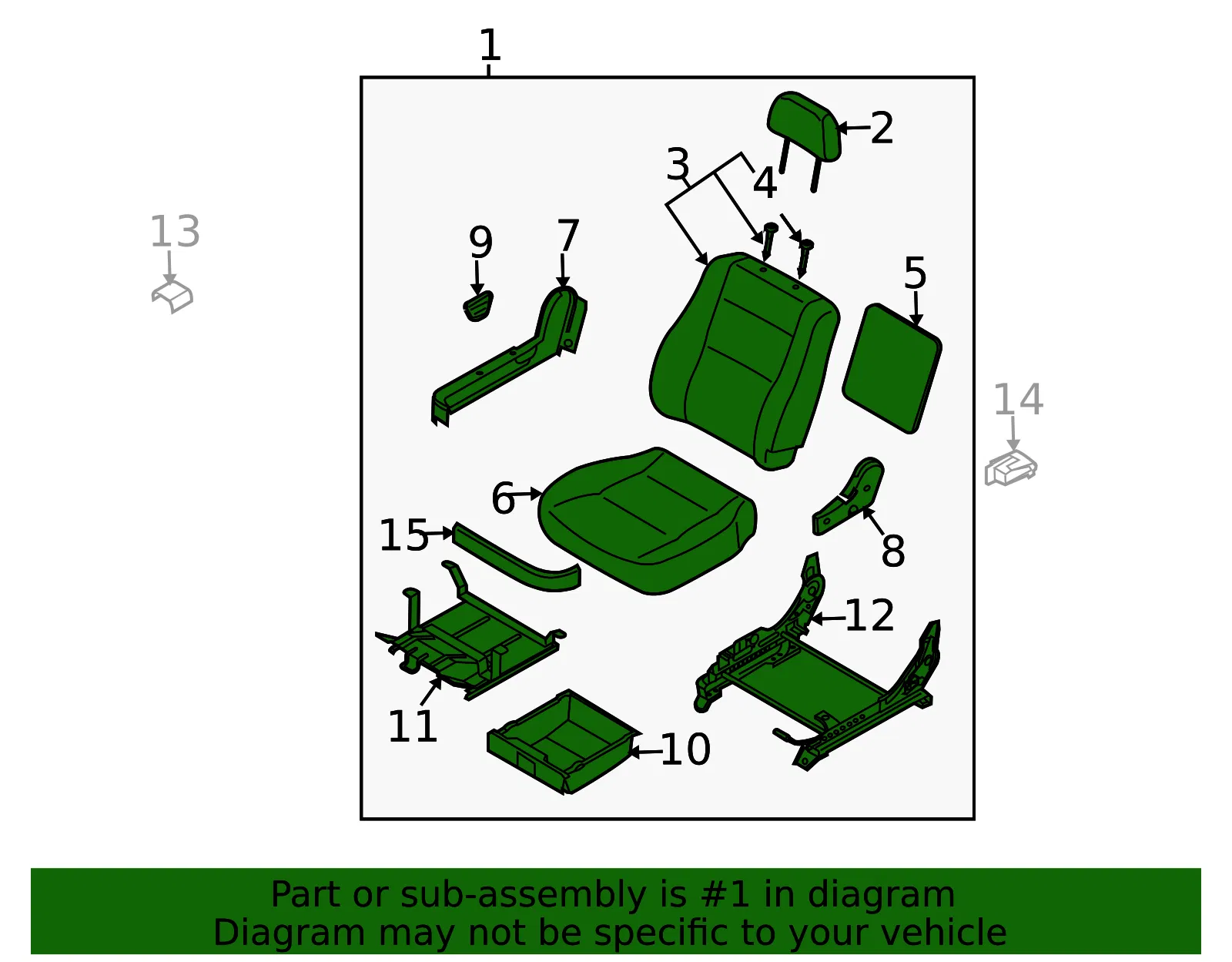 Seat Assembly - Passenger Side (RH) - Kia (88004-3E072FC3) - view 2