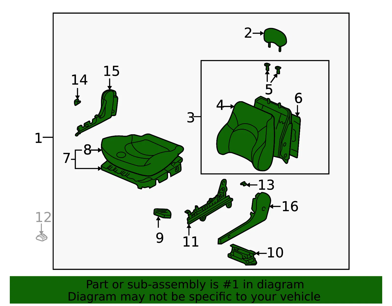 Seat Assembly - Kia (88008-3C211BTF) - view 2