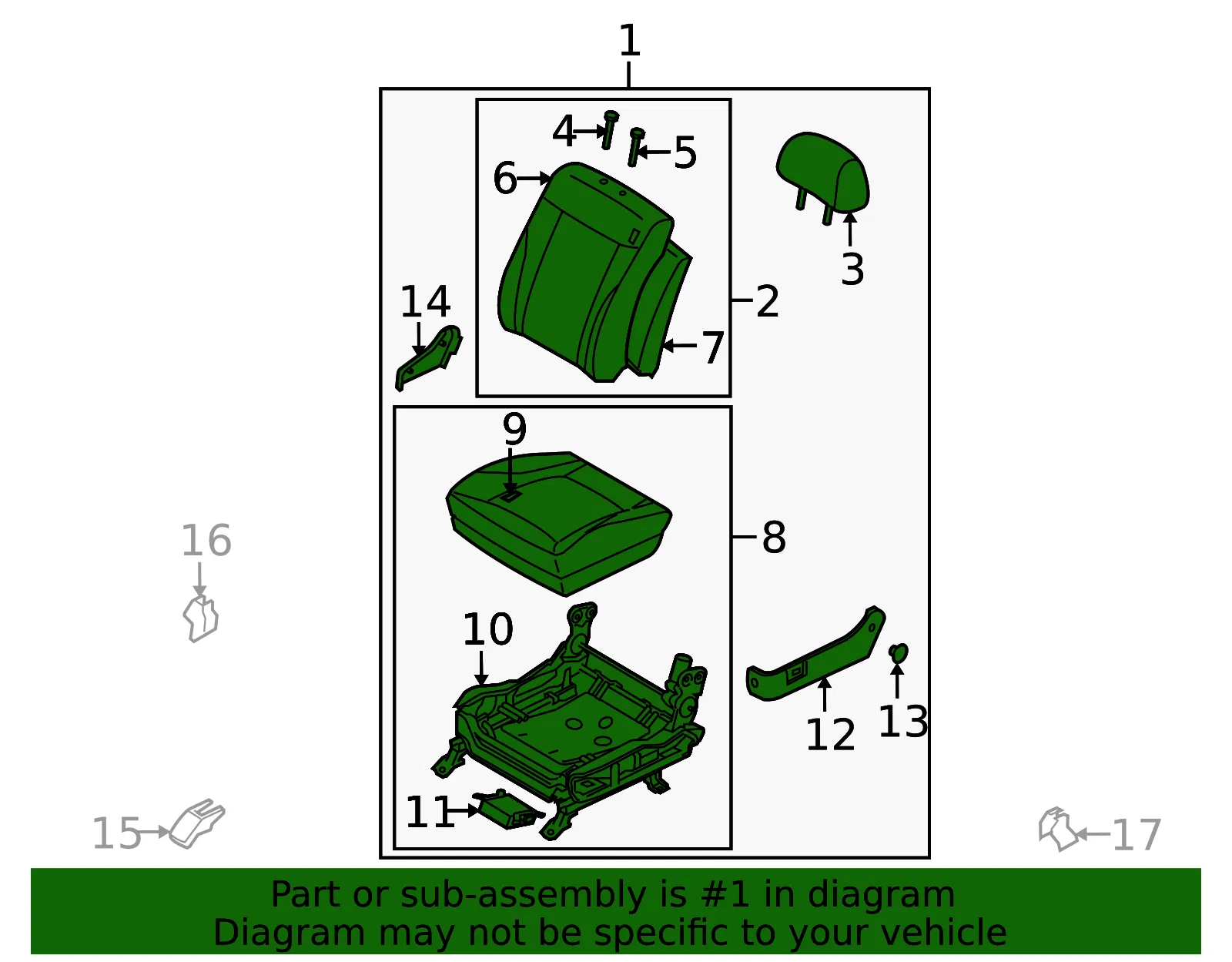 Seat Assembly - Kia (88010-3F350GH2) - view 2
