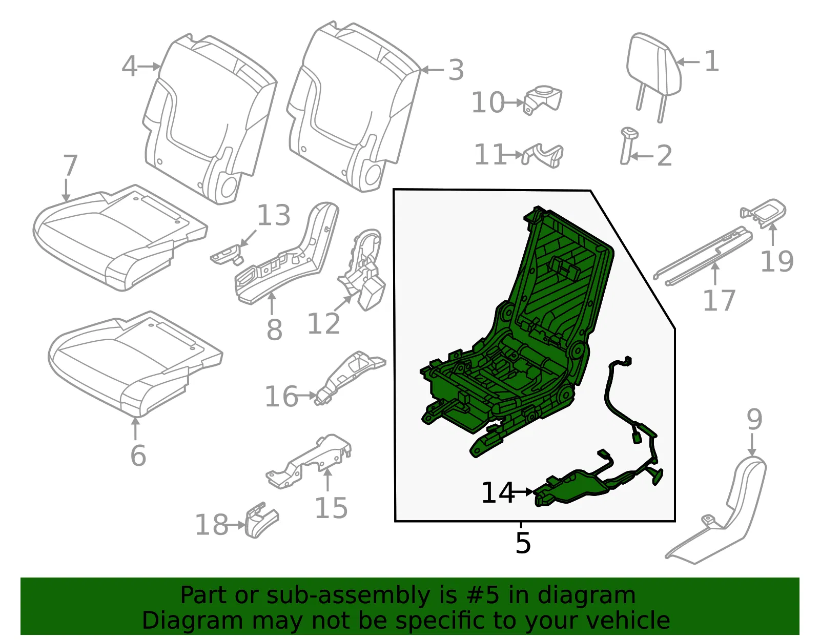 Seat Back Frame - Nissan (88010-7JA3E) - view 2