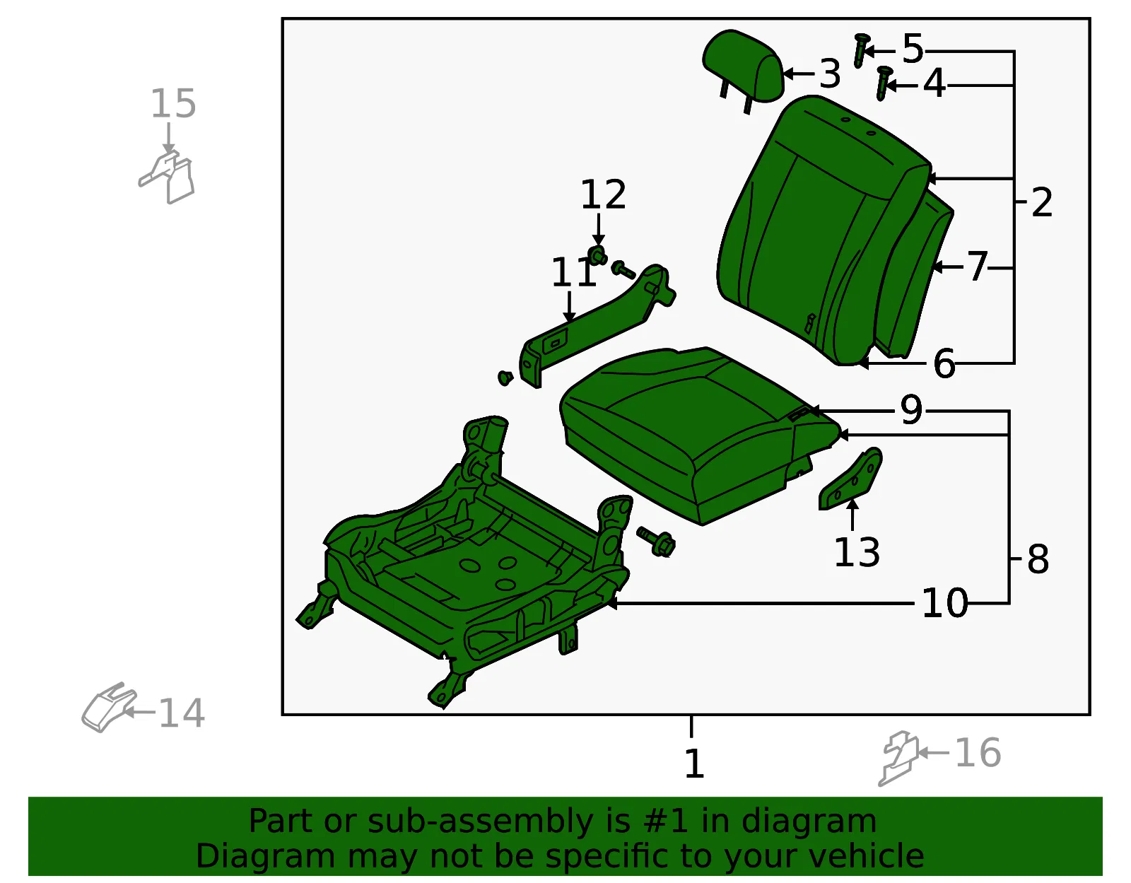 Seat Assembly - Kia (88020-3F151GH2) - view 2