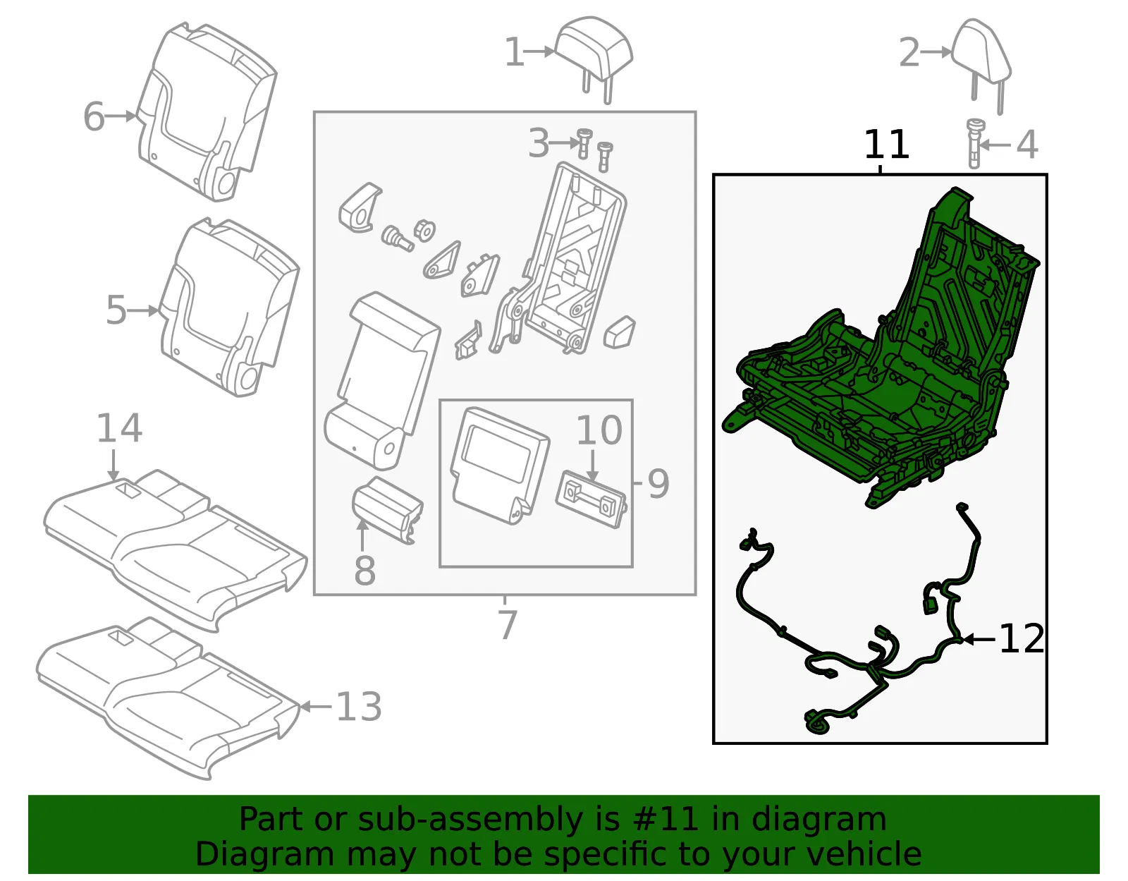 Seat Back Frame - Nissan (88060-7JA1E) - view 2