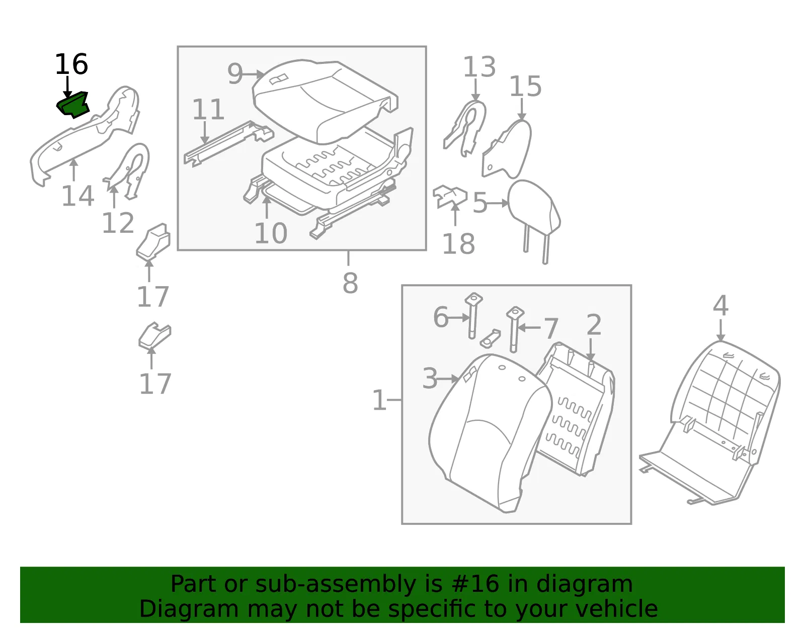 Knob - Passenger Side (RH) - Kia (88063-2J000WK) - view 2