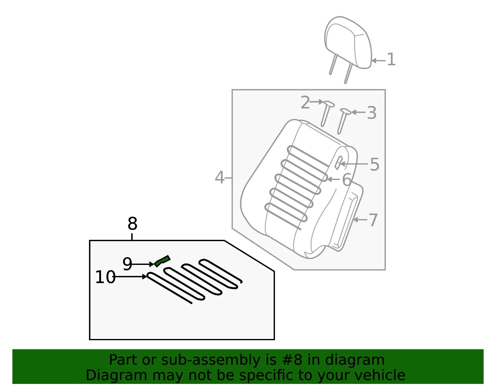 Cushion Assembly - Kia (88100-1F7113BK) - view 2