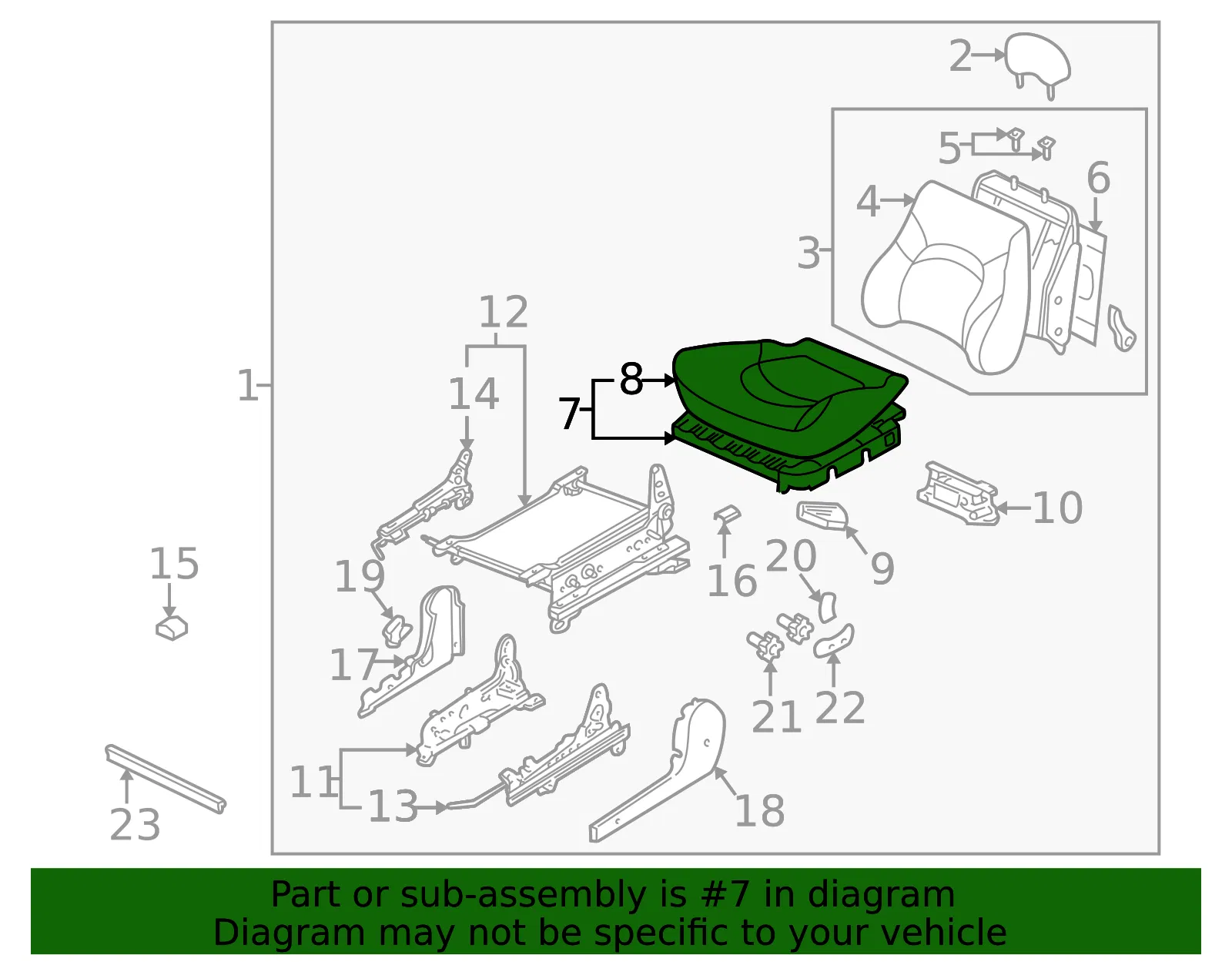 Cushion Assembly - Kia (88100-3C001GJF) - view 2