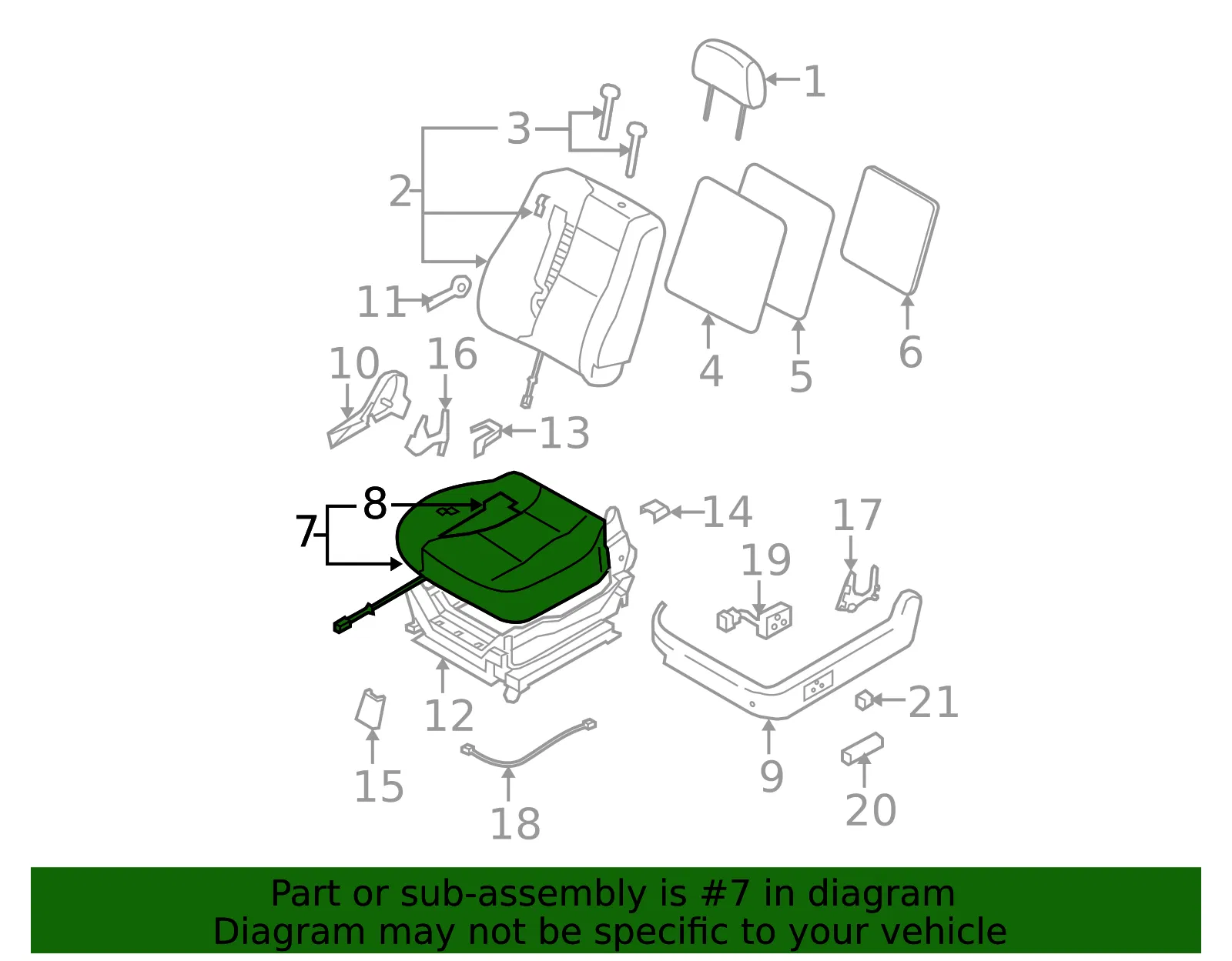 Seat Cushion - Driver's Side (LH) - Kia (88100-3E600CF6) - view 2