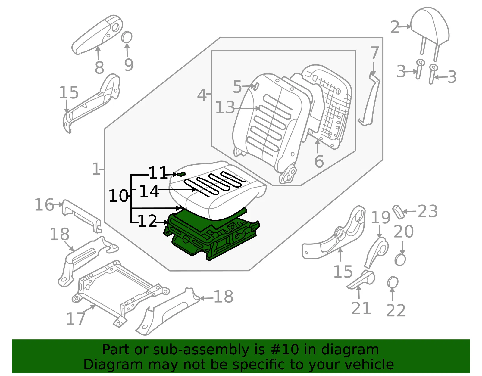 Seat Cushion - Kia (88100-4D341CS2) - view 2