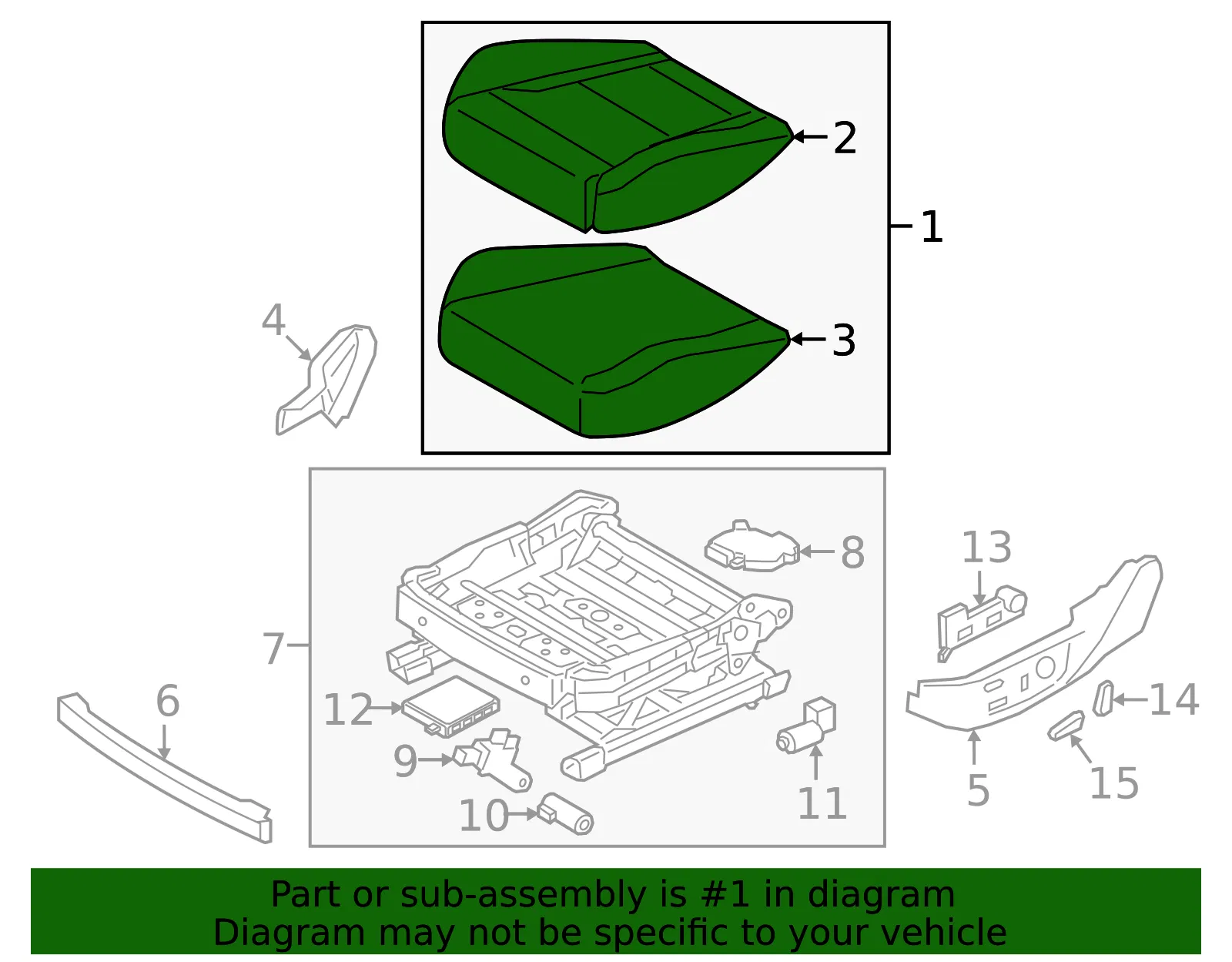 Cushion Assembly - Kia (88100-J5970CM6) - view 2
