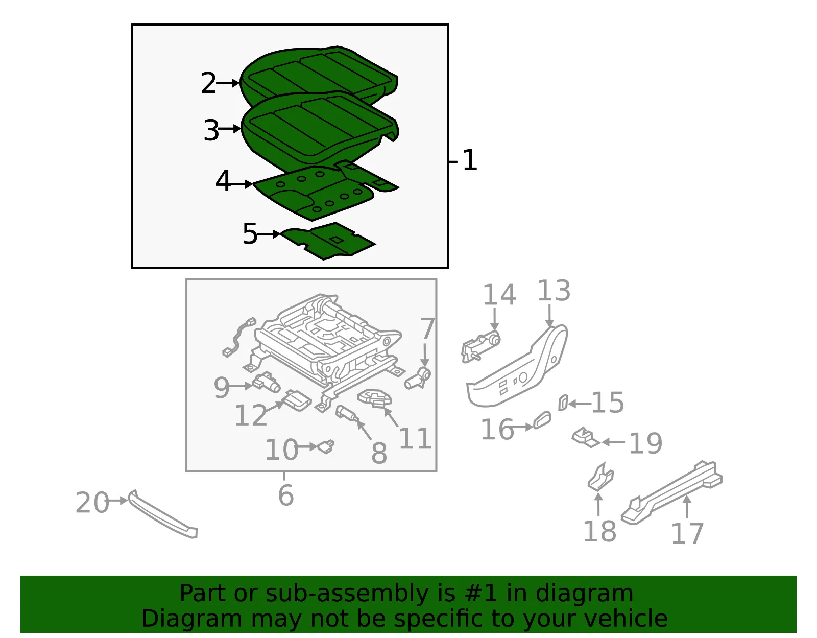 Cushion Assembly - Kia (88100-S9100ONC) - view 2