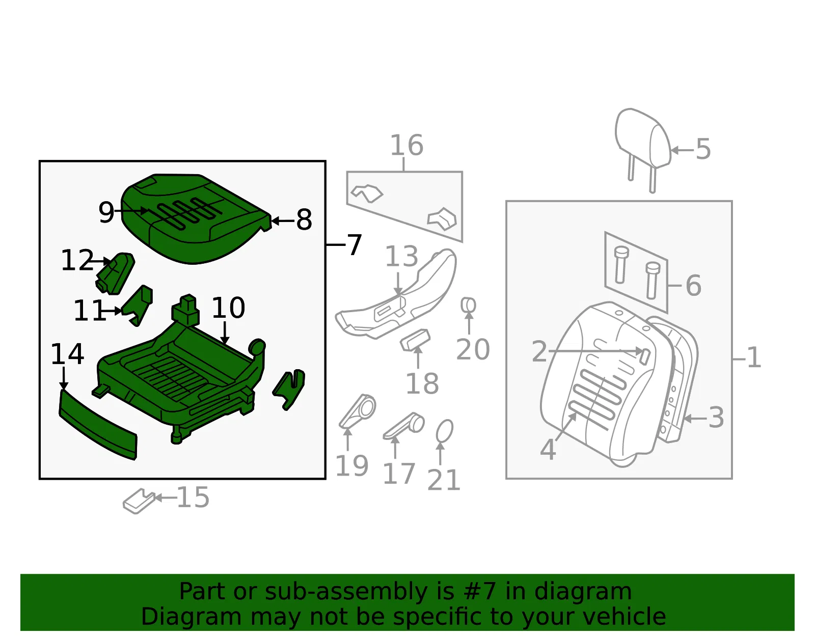 Cushion Assembly - Kia (88103-2G120813) - view 2