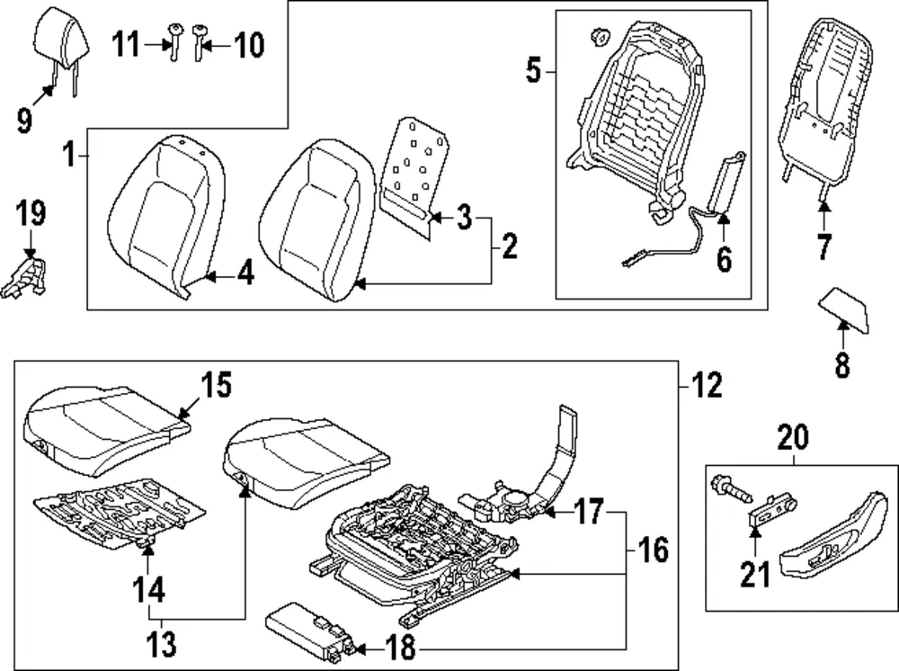 Seat Cushion Pad - Kia (88150-GG110)