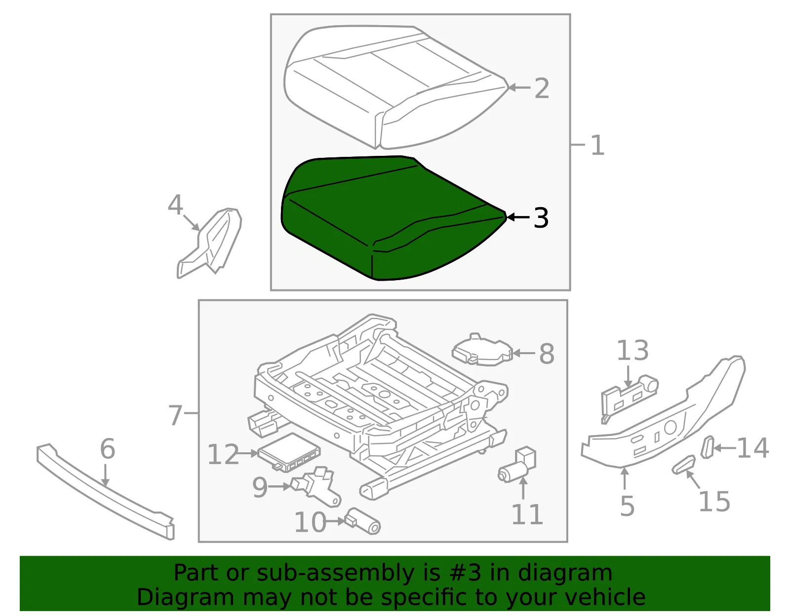 Seat Cushion Pad - Kia (88150-J5010) - view 2
