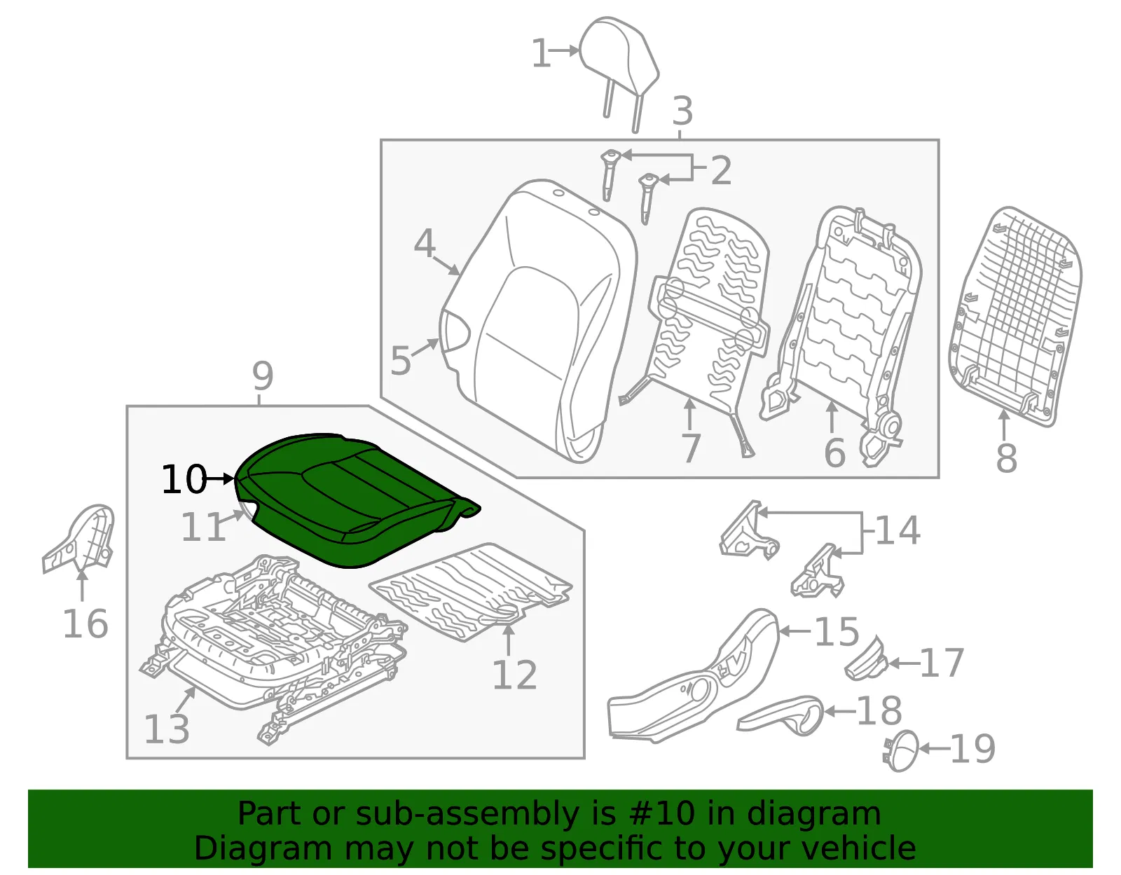 Cushion Cover - Kia (88160-1WAA0BB2) - view 2