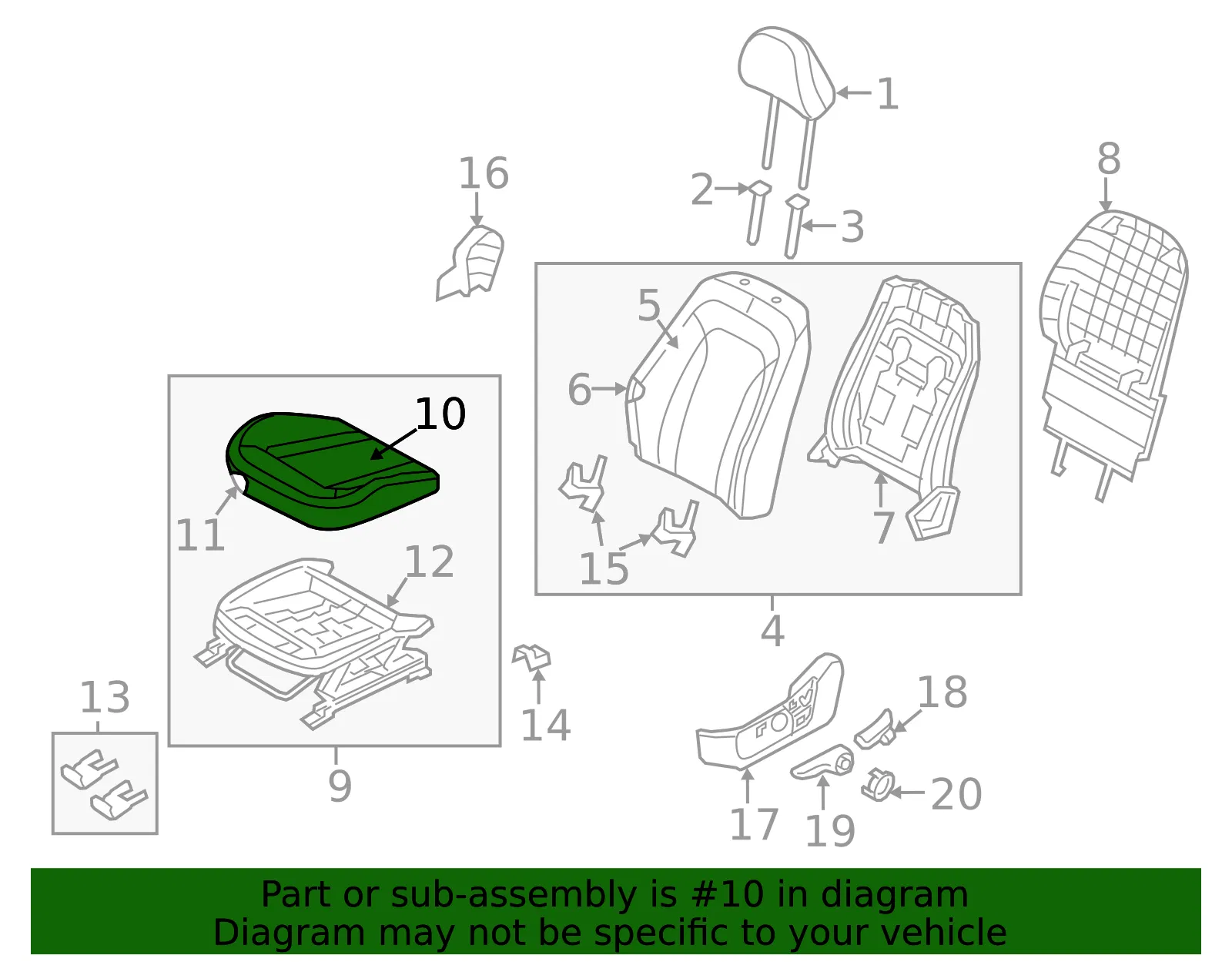 Cushion Cover - Kia (88160-4C510AWB) - view 2