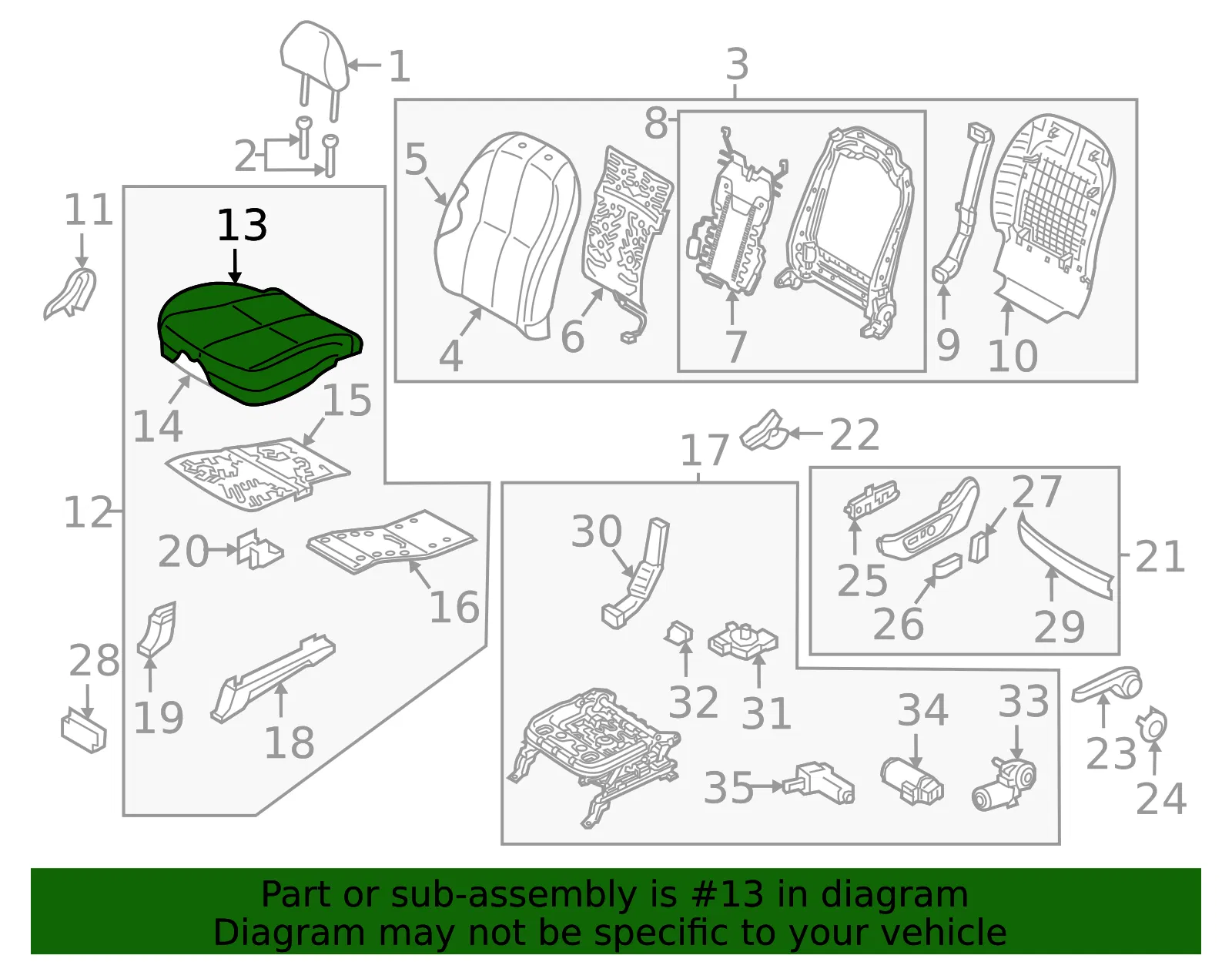 Cushion Cover - Kia (88160-A9190DLF) - view 2