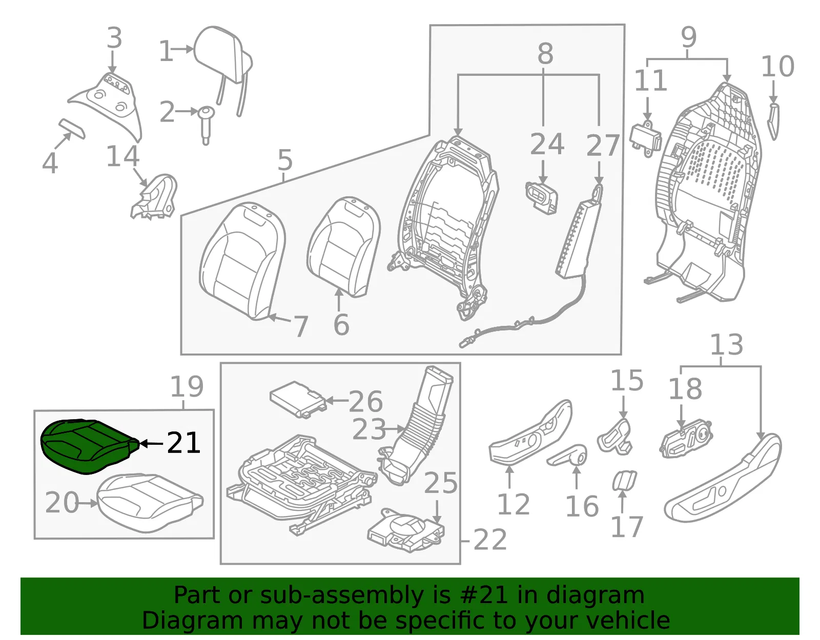 Cushion Cover - Kia (88160-AT710AUQ) - view 2