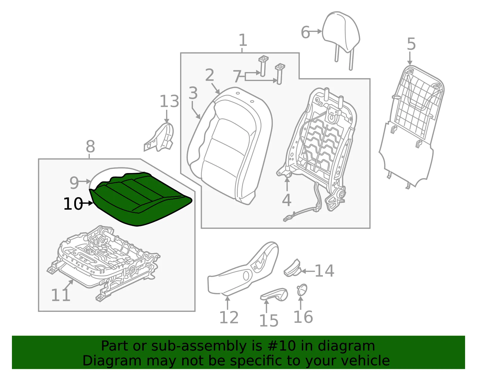 Cushion Cover - Kia (88160-B0600K5K) - view 2