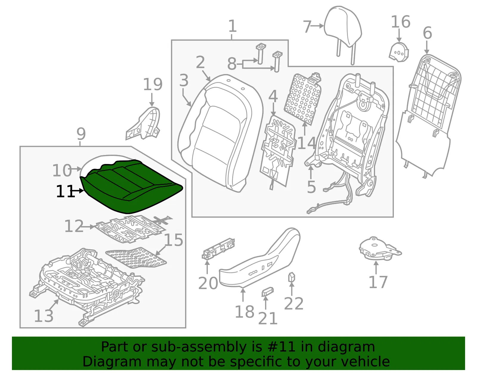 Cushion Cover - Kia (88160-B0690KMX) - view 2