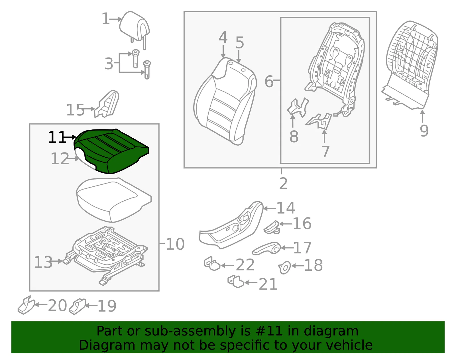 Cushion Cover - Kia (88160-C6500C62) - view 2