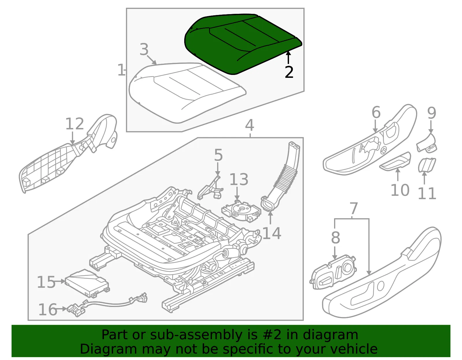 Cushion Cover - Kia (88160-CV020CWD) - view 2