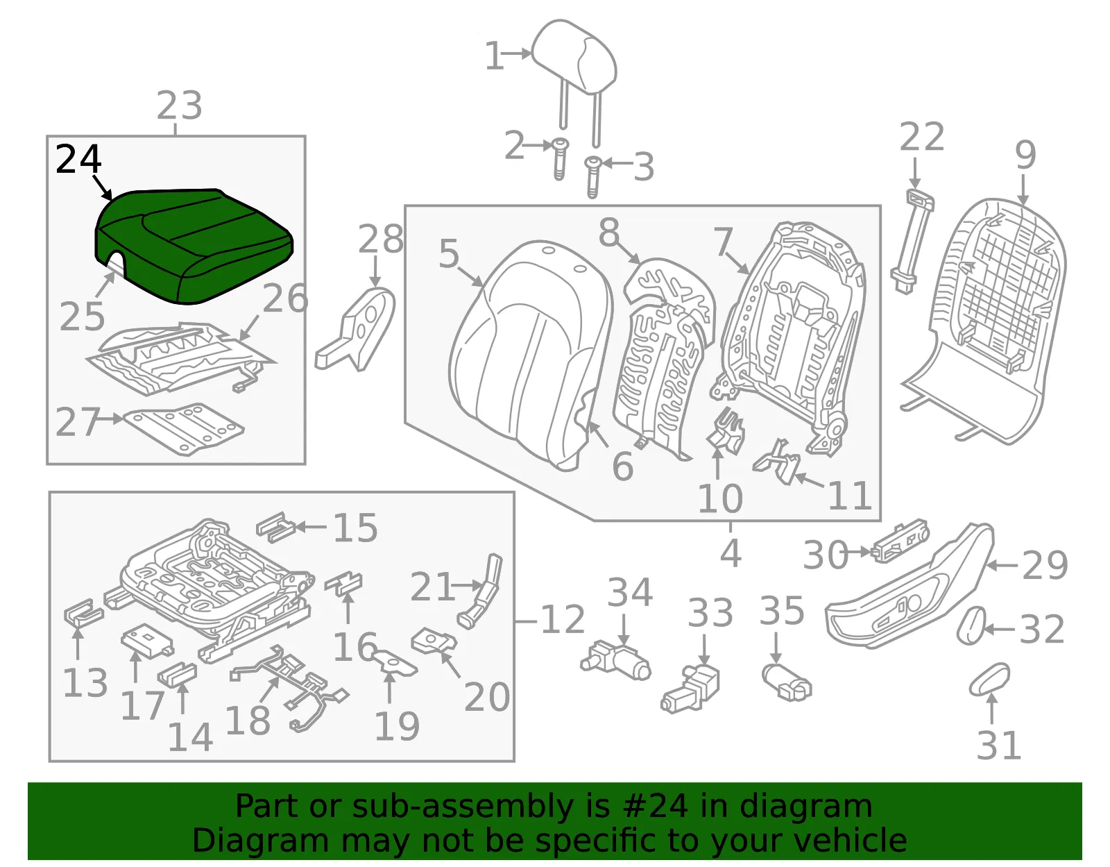 Cushion Cover - Kia (88160-D4060HE4) - view 2