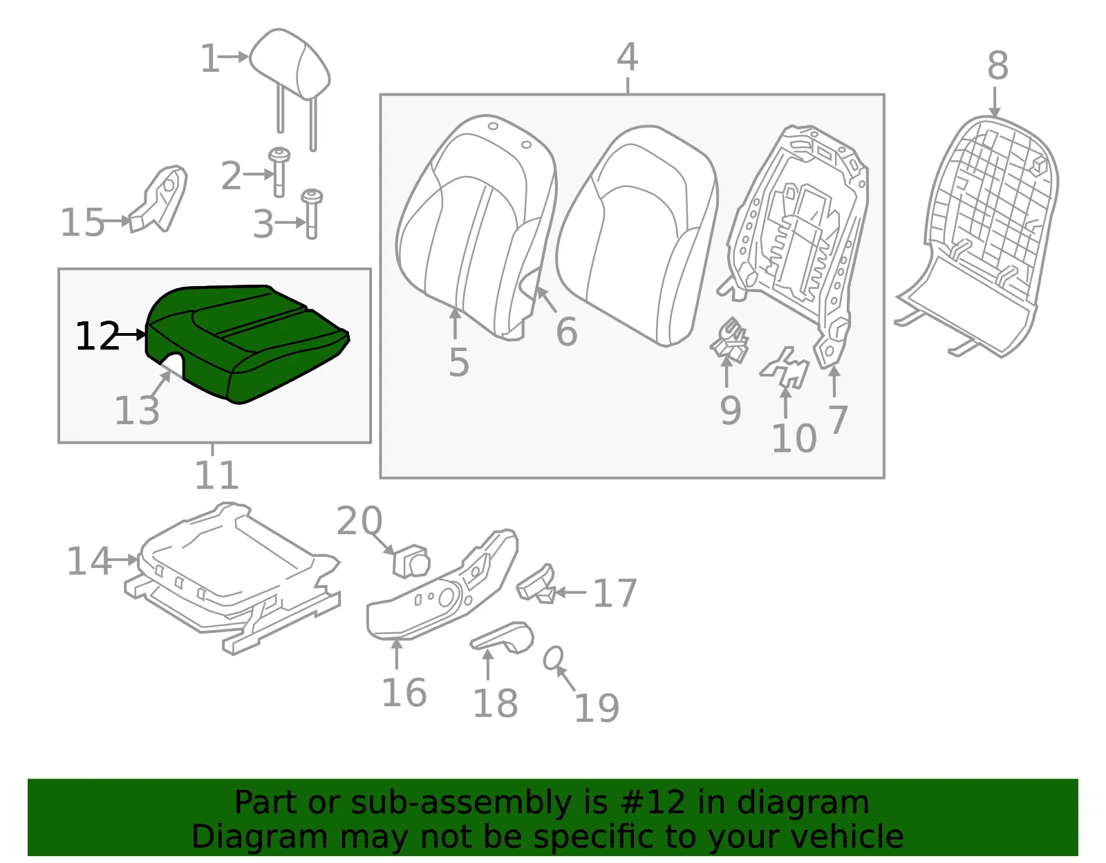 Cushion Cover - Kia (88160-D5010A3A) - view 2