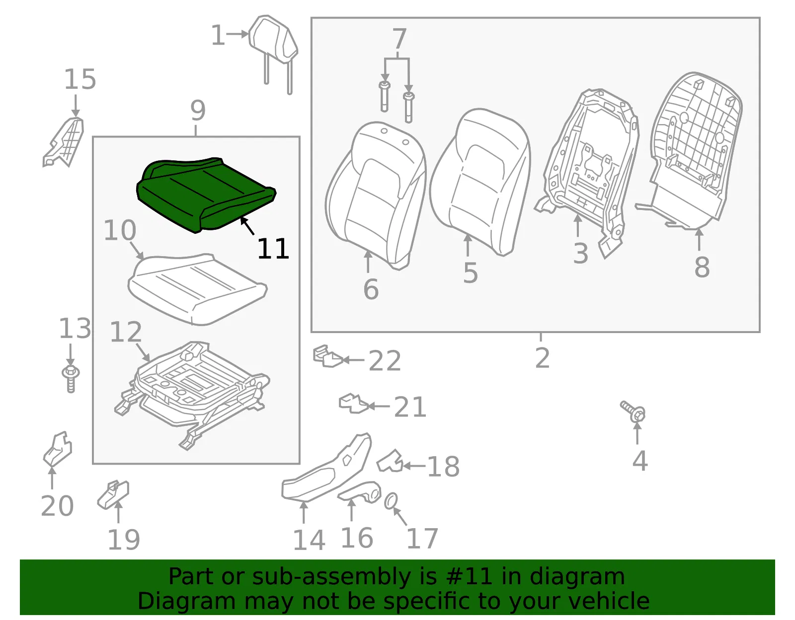 Cushion Cover - Kia (88160-D91002AE) - view 2