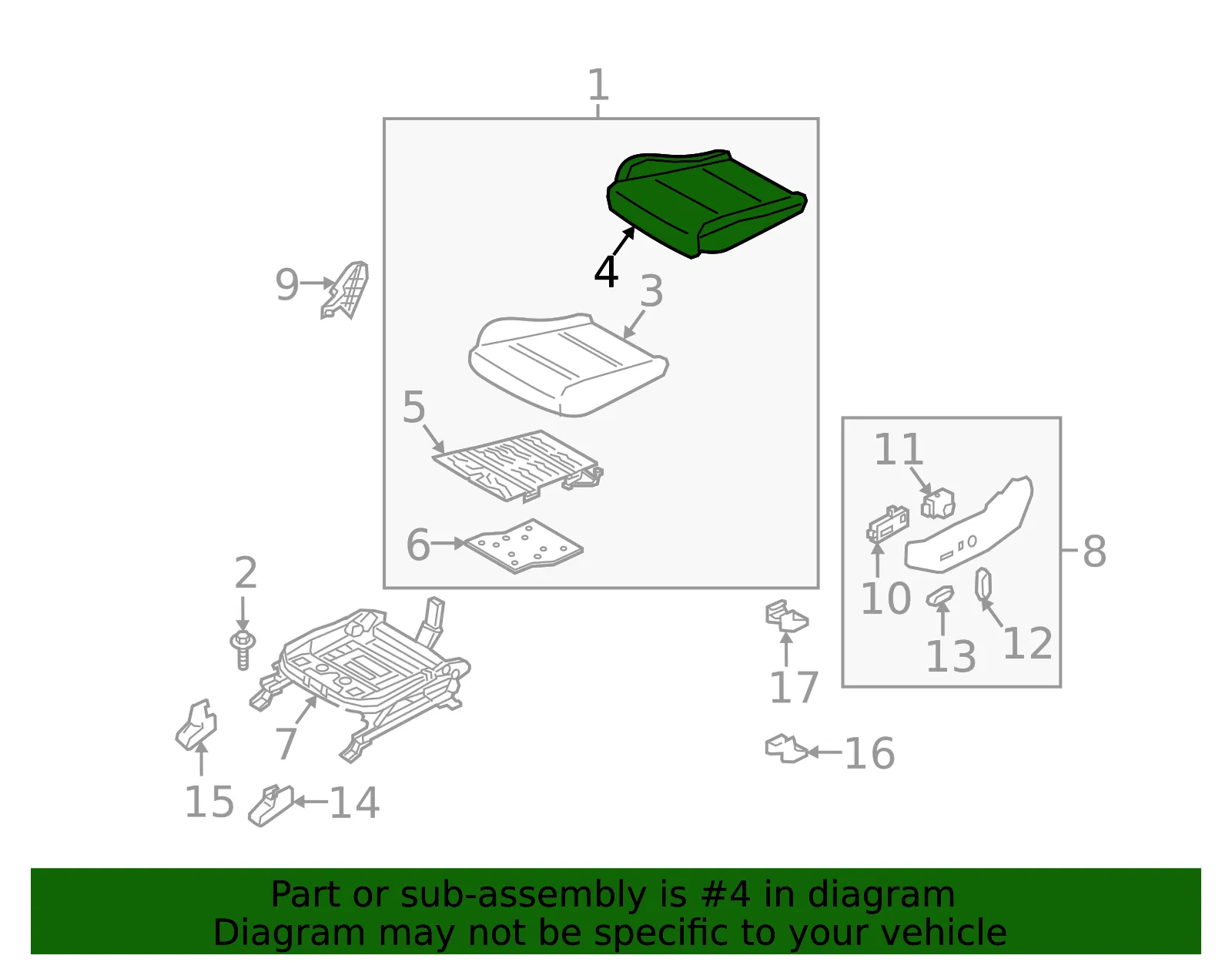 Cushion Cover - Kia (88160-D9150D95) - view 2