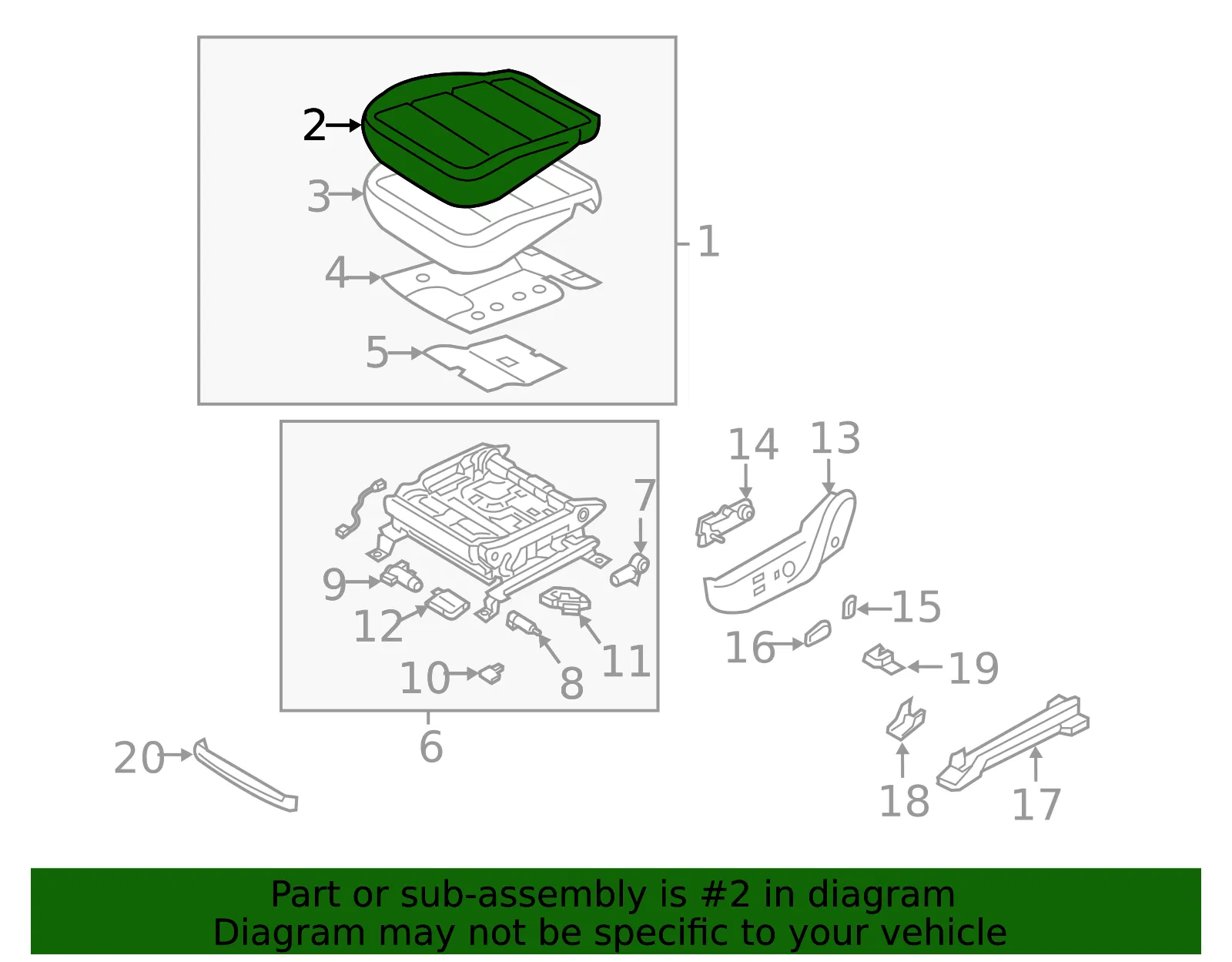 Cushion Cover - Driver's Side (LH) - Kia (88160-S9010ONA) - view 2