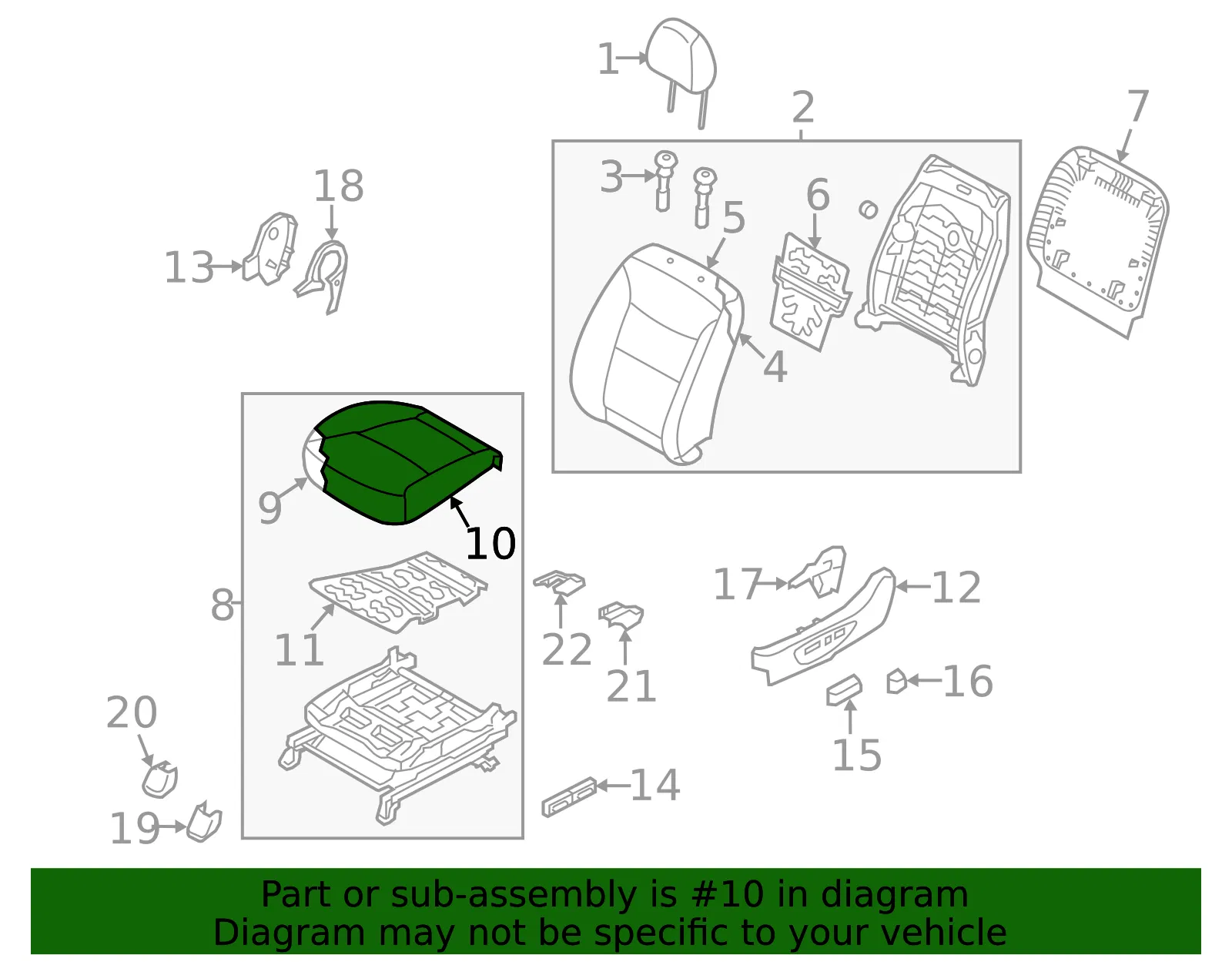 Cushion Cover - Driver's Side (LH) - Kia (88180-1U060LAC) - view 2