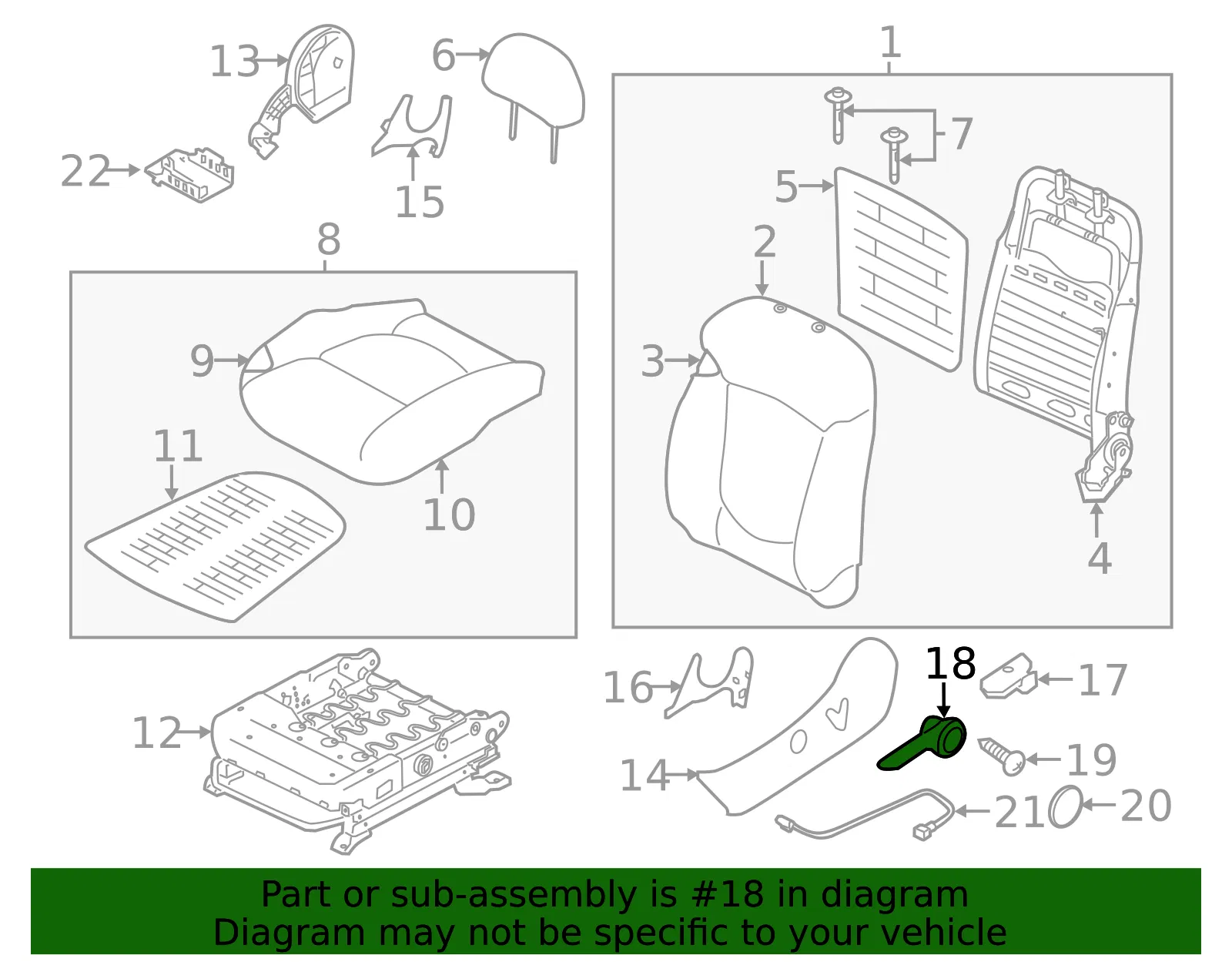 Adjust Knob - Driver's Side (LH) - Kia (88185-1M000WK) - view 2