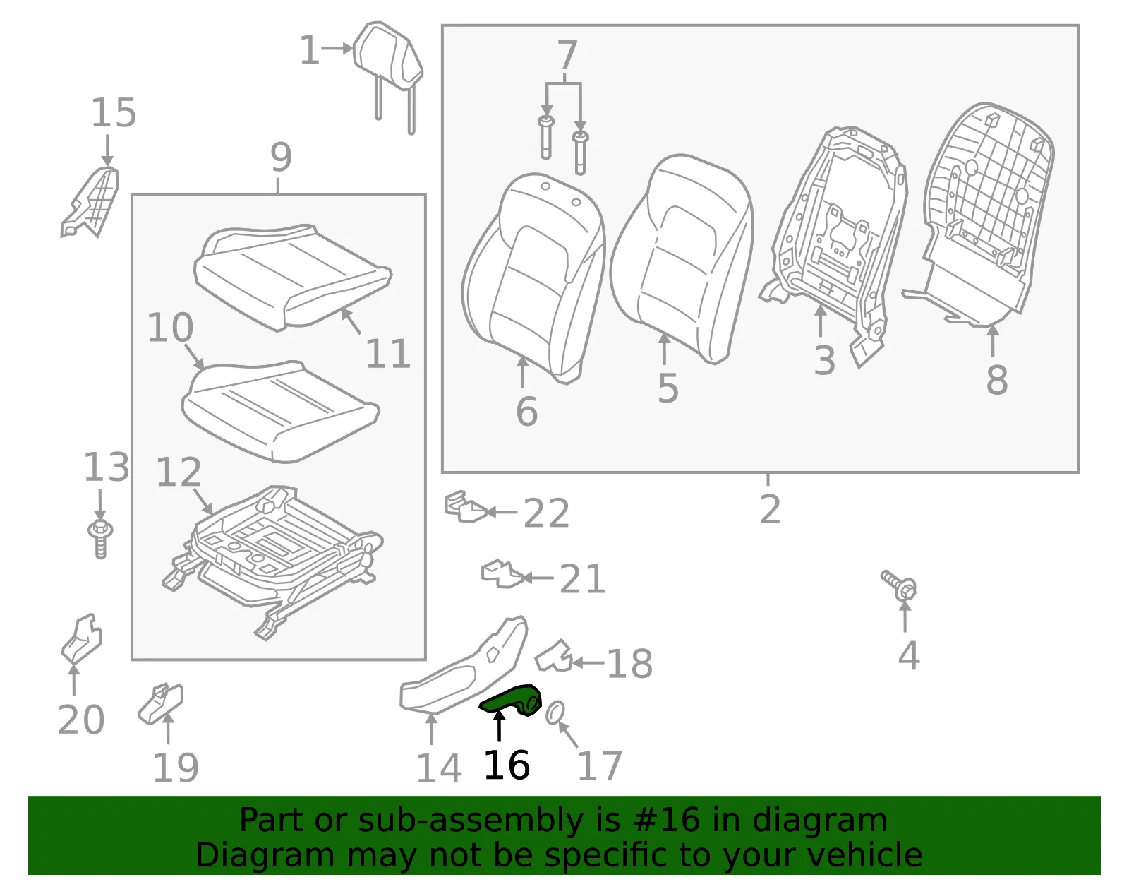 Adjust Knob - Kia (88186-D9000WK) - view 2